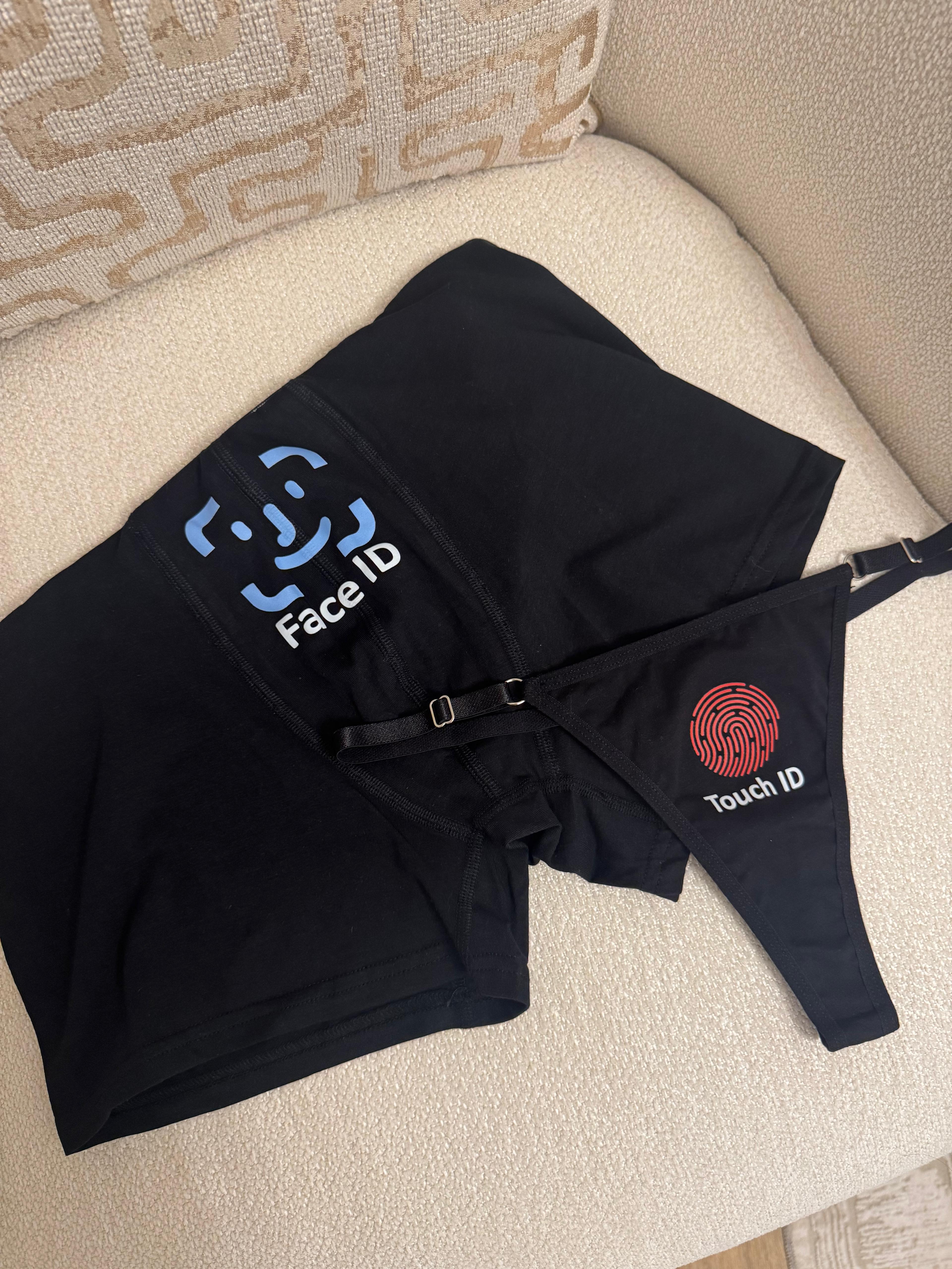 Face Touch ID Boxer Tanga Çift Çamaşırı 