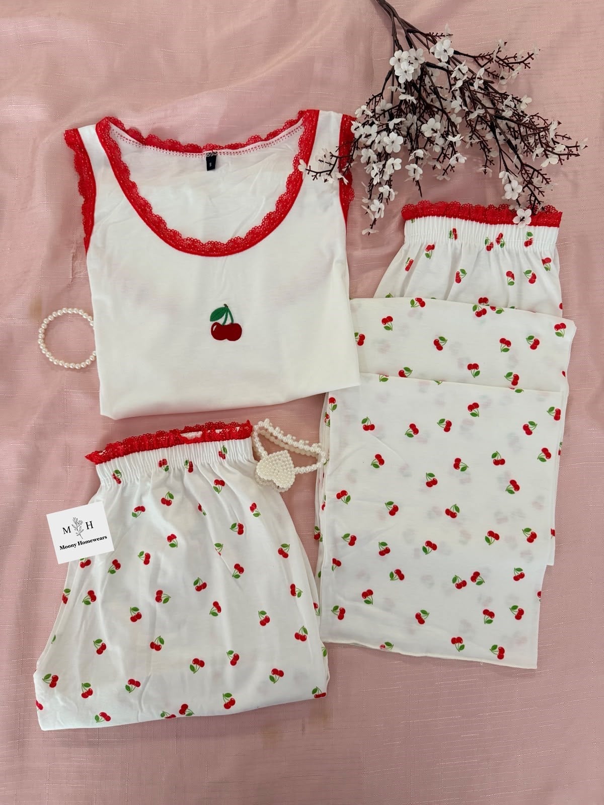 Kiraz Dalı 3'lü Yumuşacık Pijama