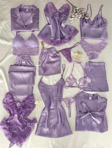 Kutulu 14 Parça October Lila Çeyiz Seti 