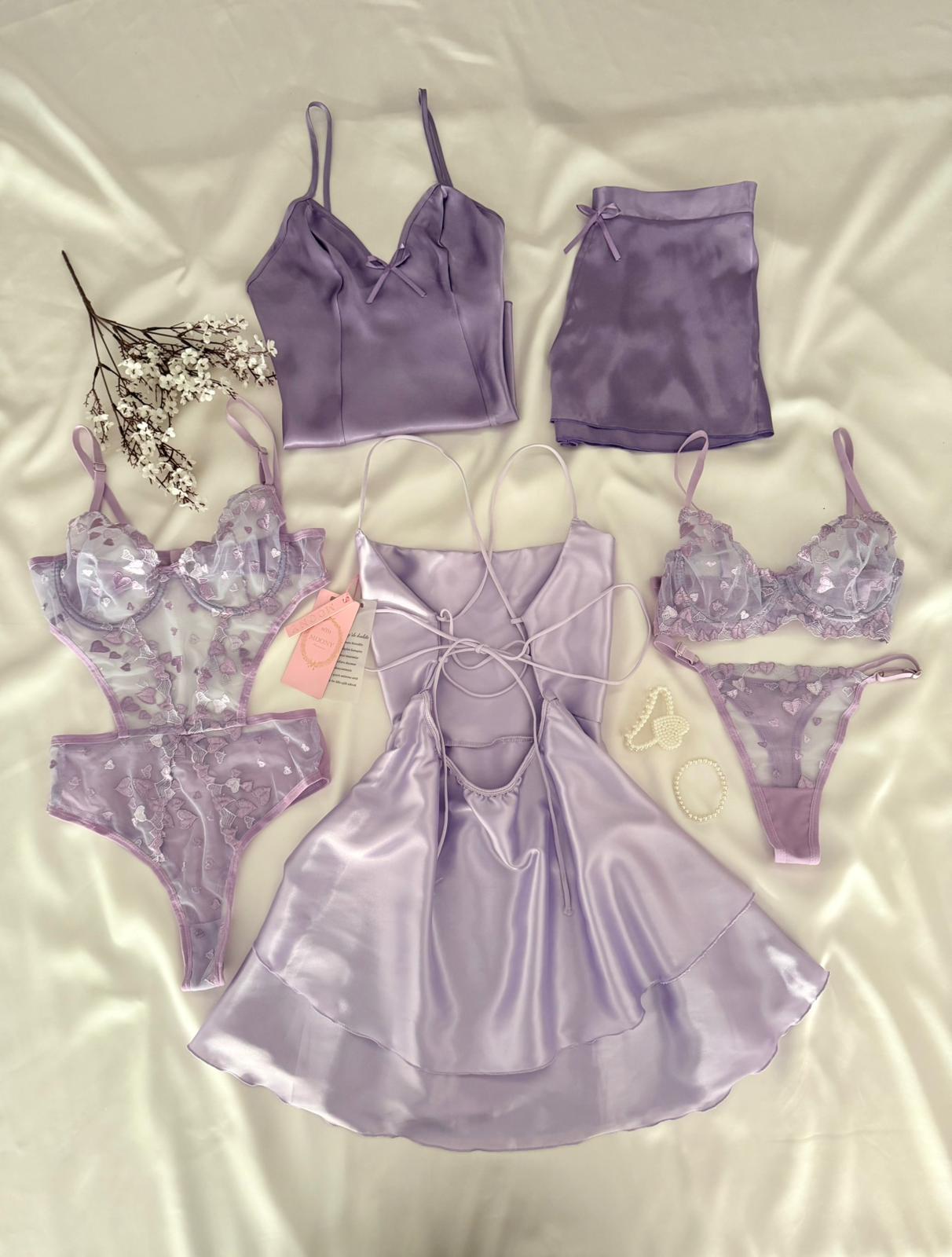 6 Parça Seferi Lila Çeyiz Seti