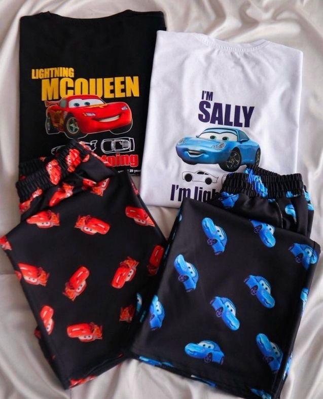Arabalar Mcqueen Sally Sevgili Çift Pijaması