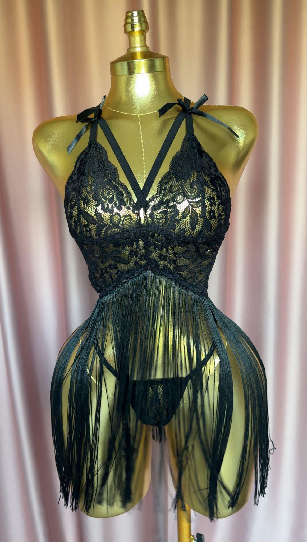 Çaça Siyah İpli Gecelik