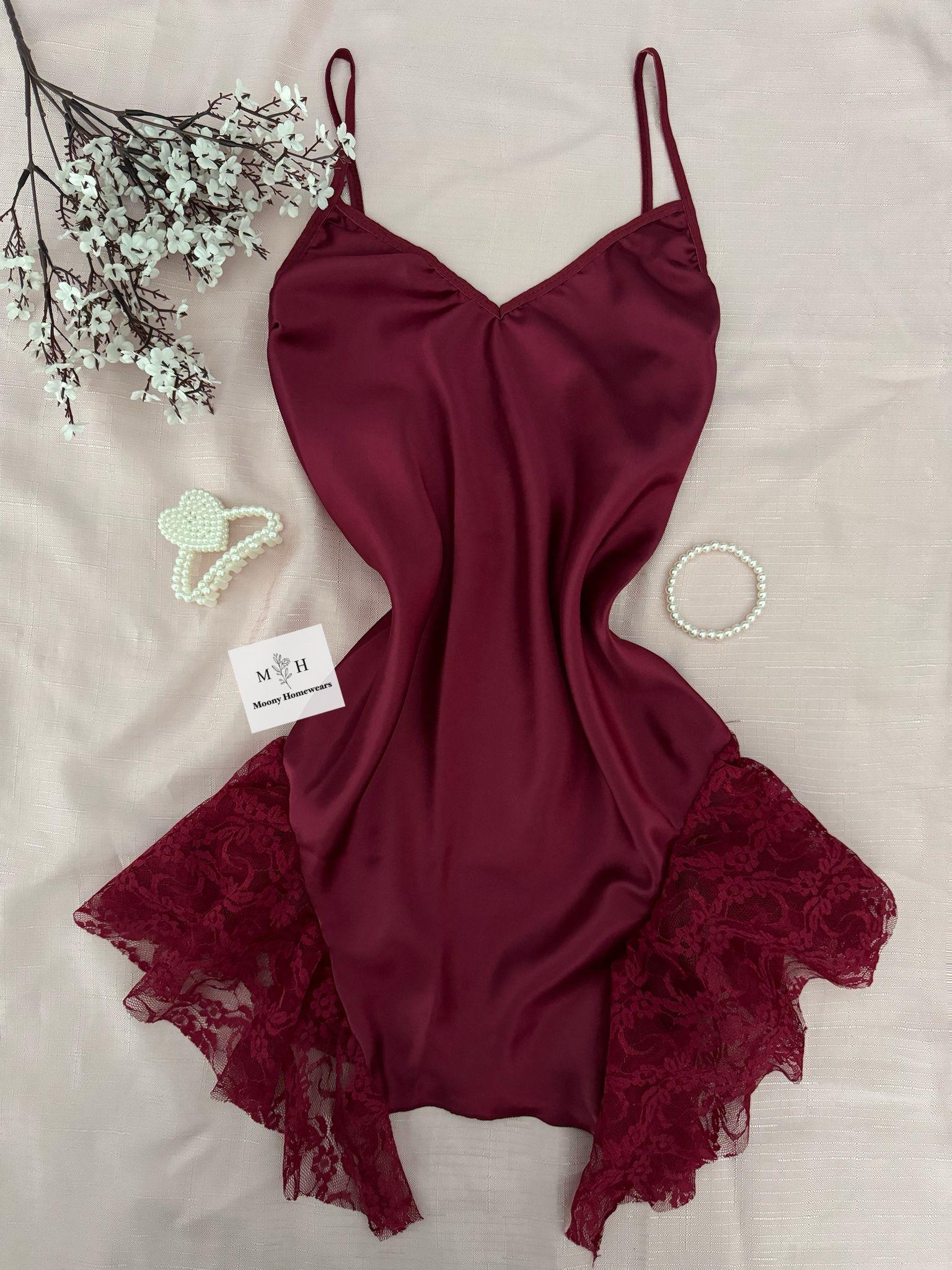 Defination Bordo Fantezi Gecelik