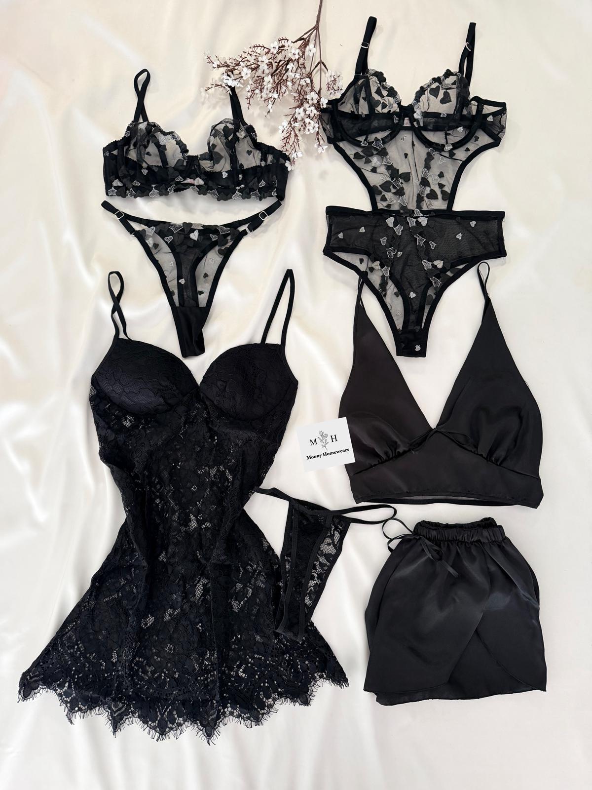 Dilek Siyah 7 Parça Fantazi Set