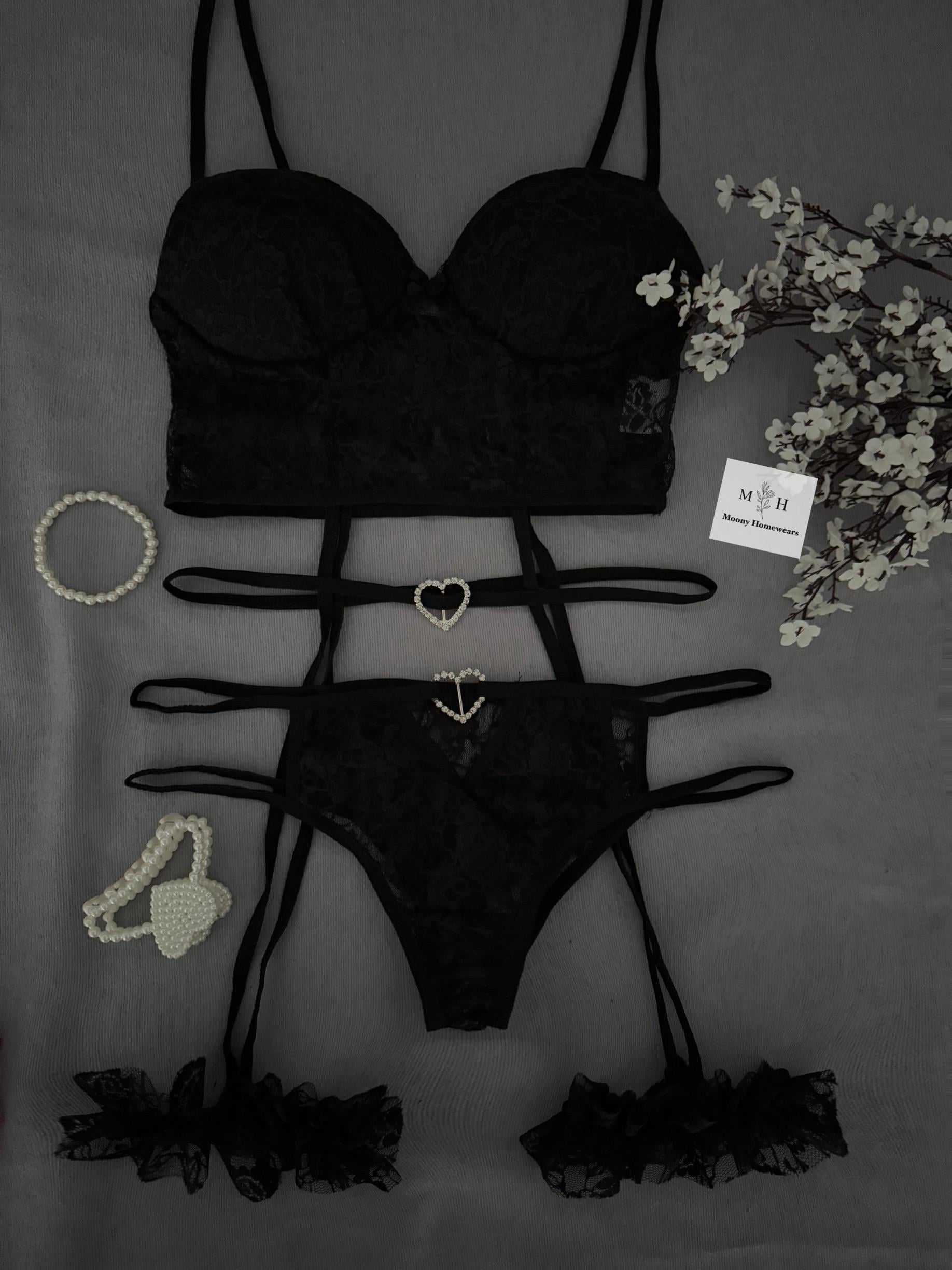 Dodov Siyah Jartiyer Set