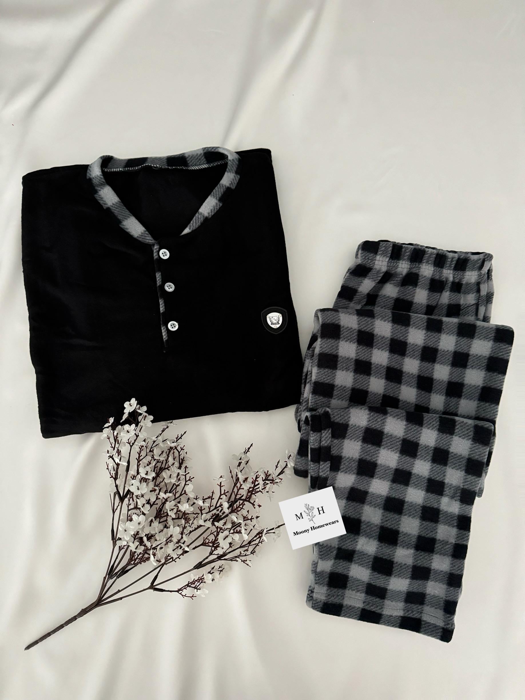 Erkek  Siyah Termal Pijama