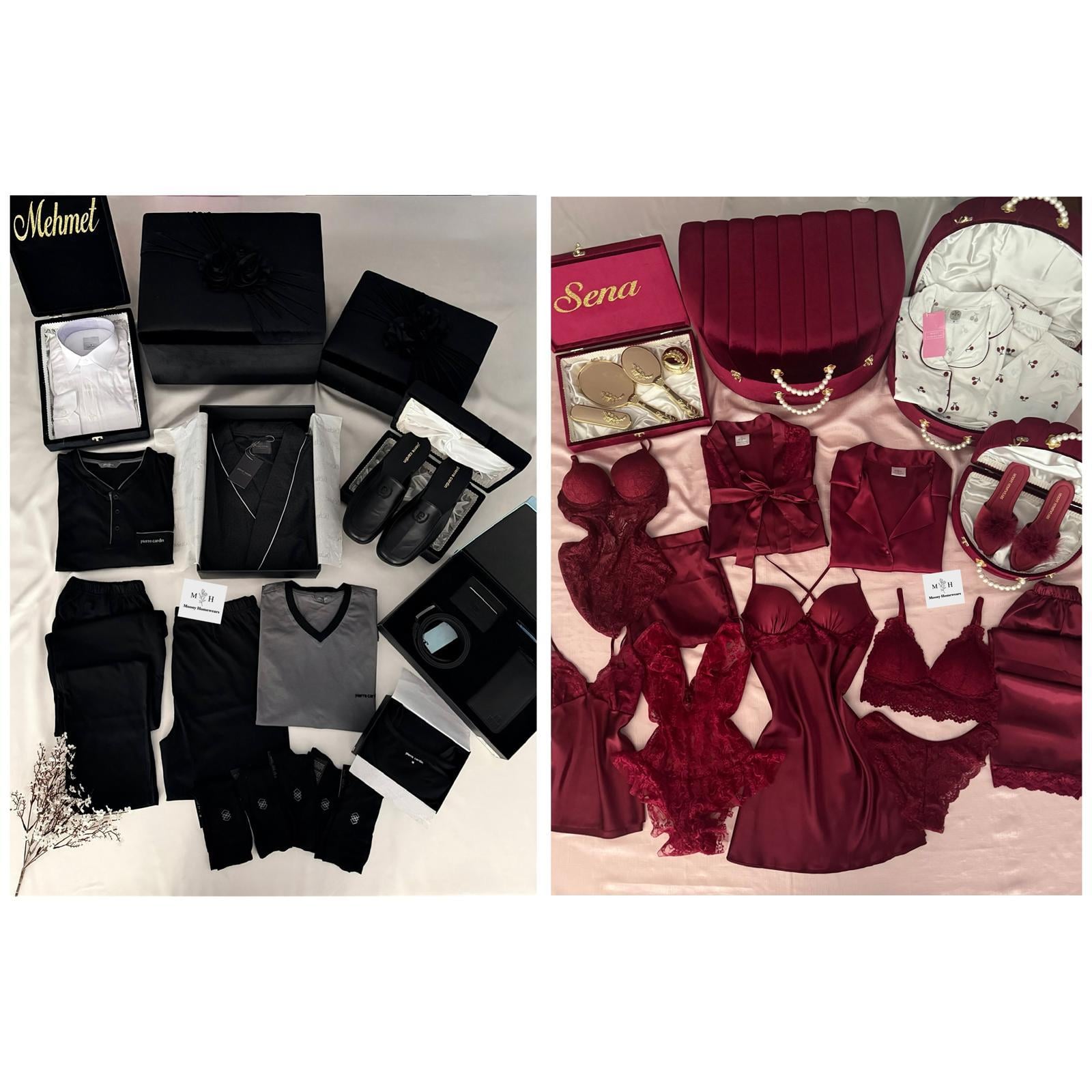 İsimli Herşey Dahil Gelin Damat Bohça Evlilik Seti