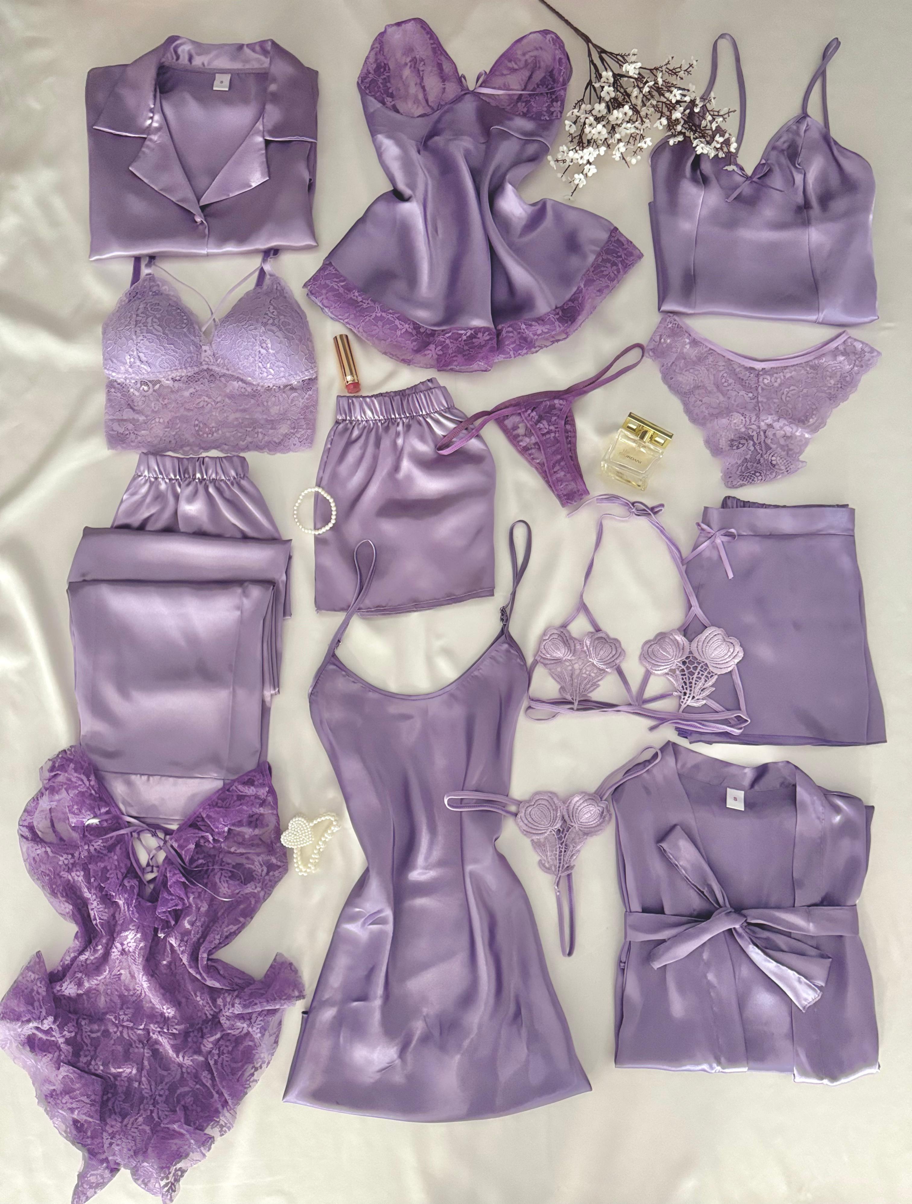 Kutulu 14 Parça October Lila Çeyiz Seti 