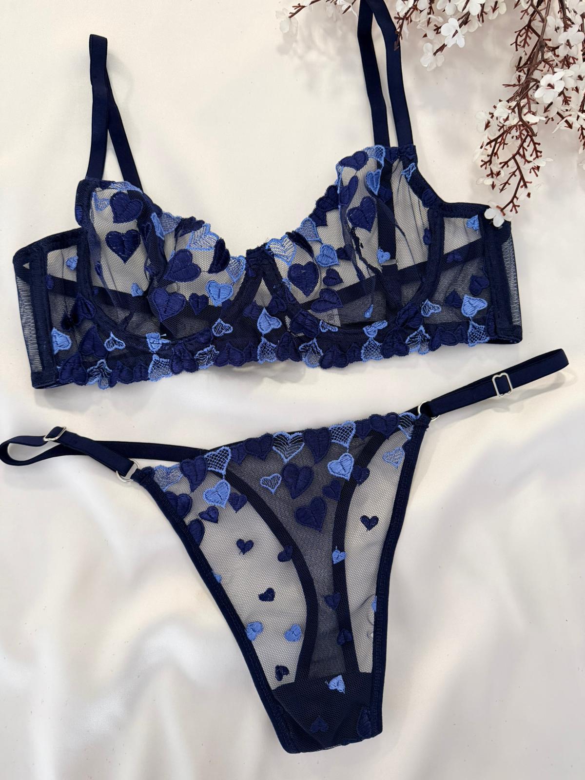 LACİVERT Full Of Like Bralet Takımı