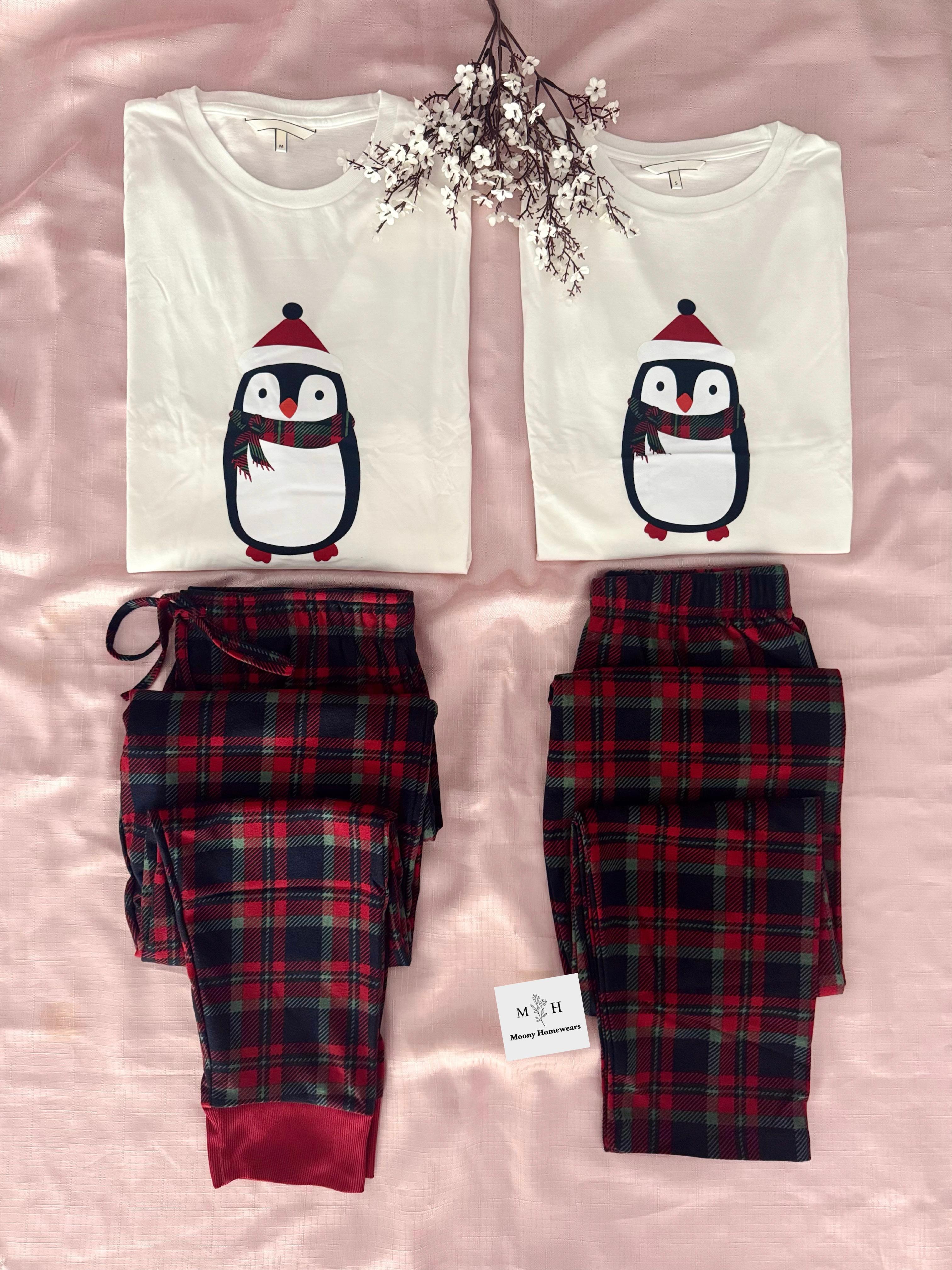 Penguin Couple Yeniyıl Çift Pijaması 