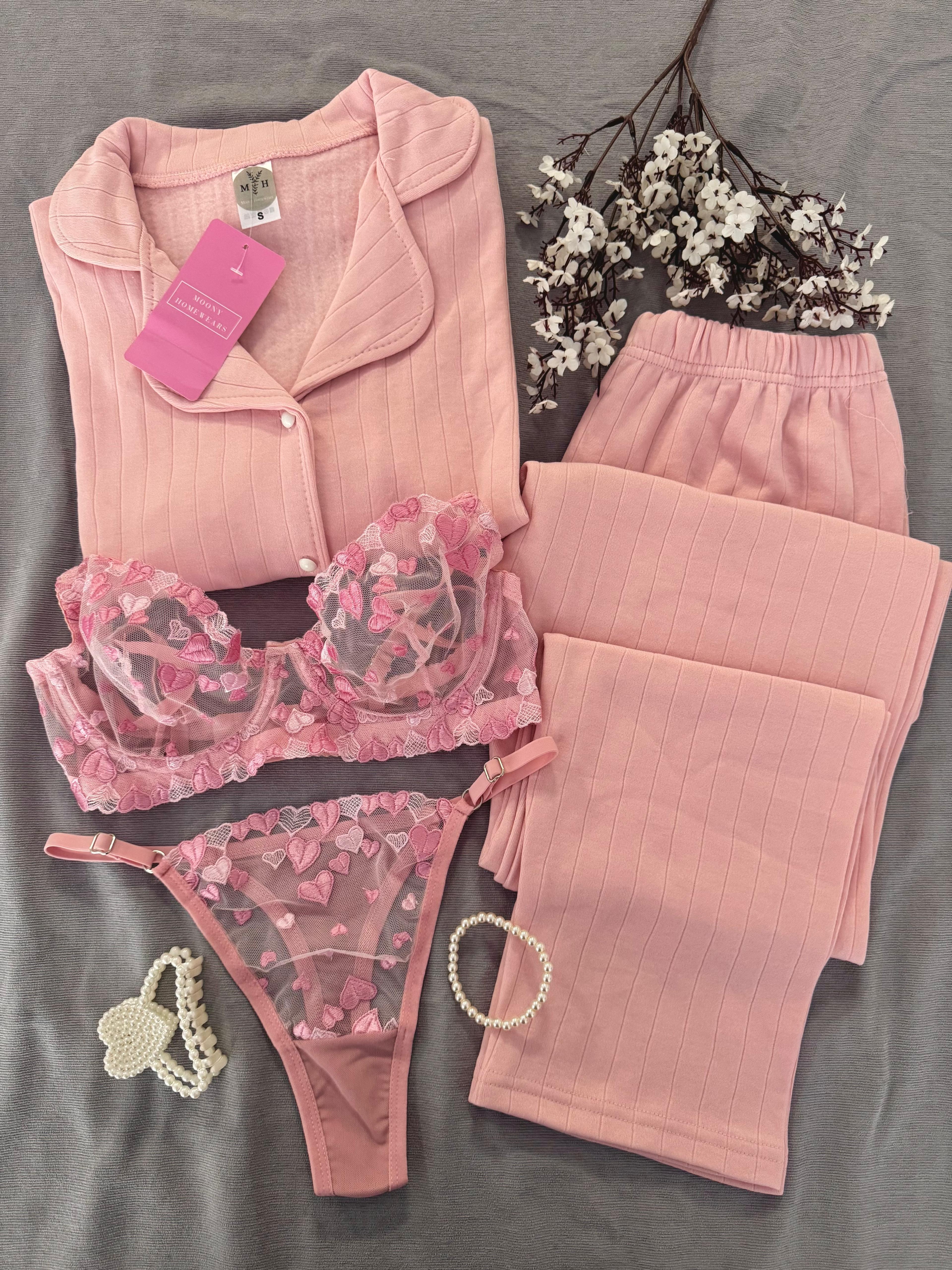 Pinkkberry Pembe Kışlık Termal Merlin Kumaş Pijama