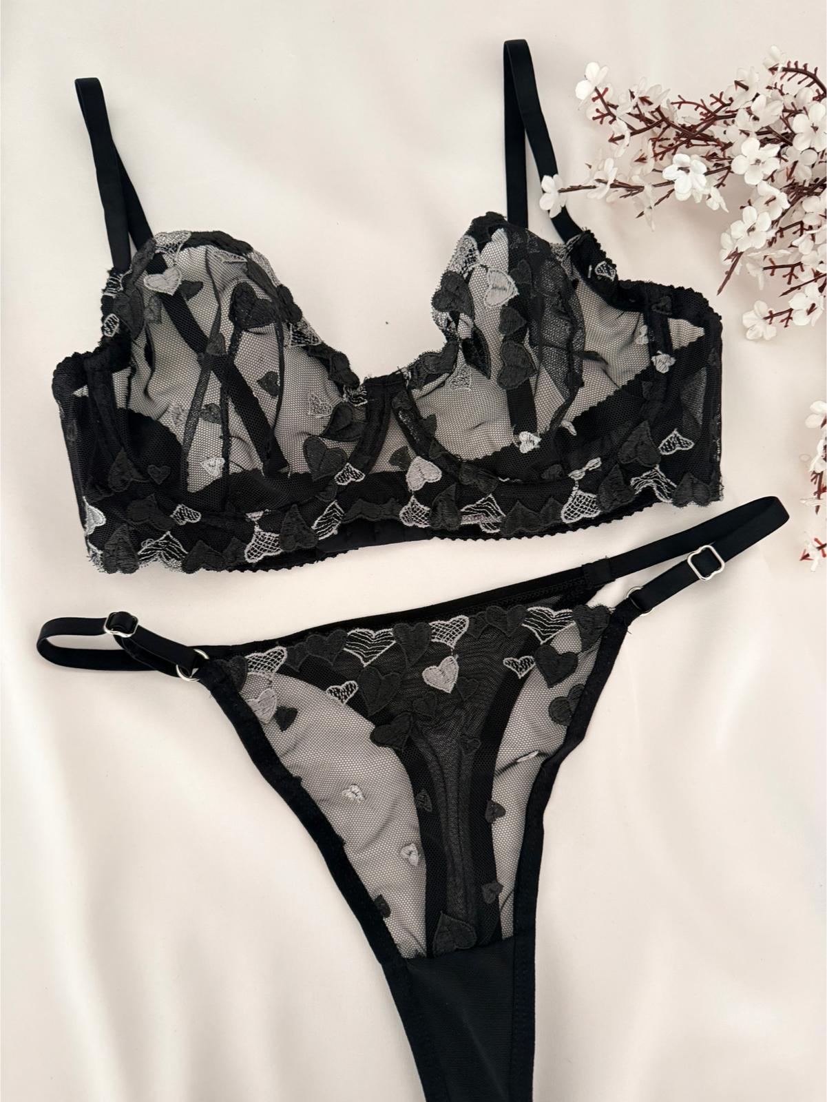 SİYAH Full Of Like Bralet Takımı
