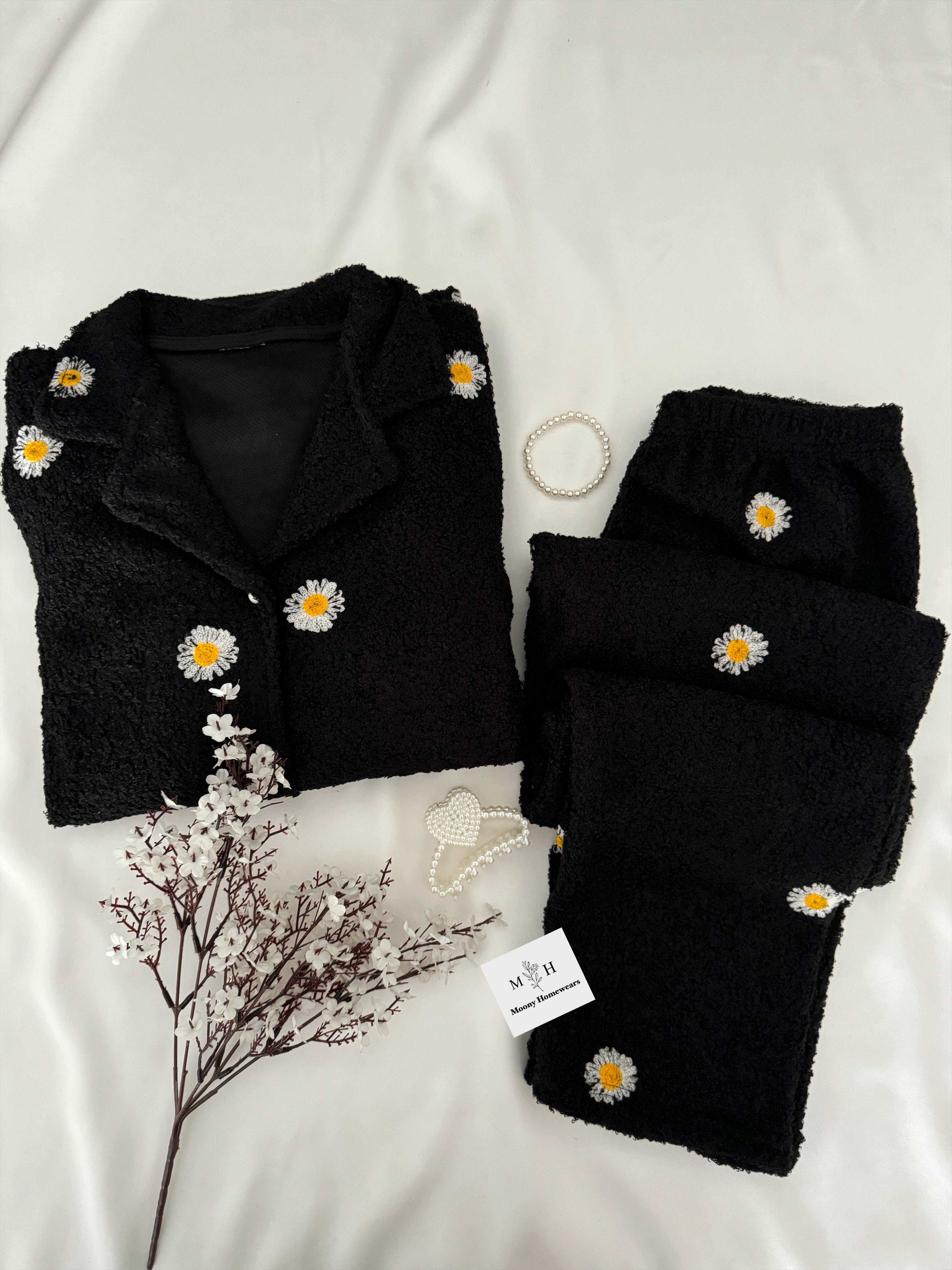 Siyah Papatya Termal Pijama