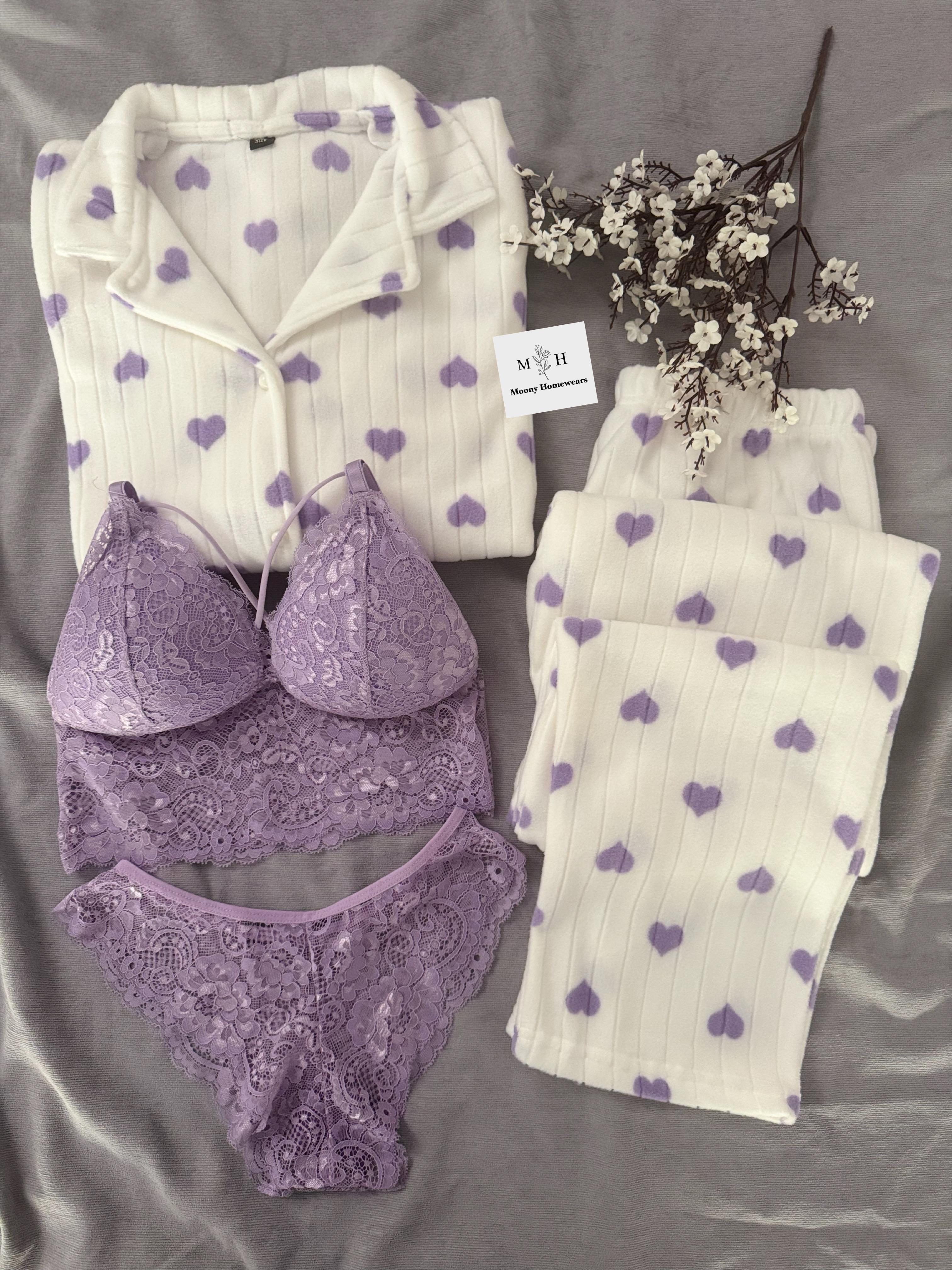 Yalaza Lila Kalpli Kışlık Polar