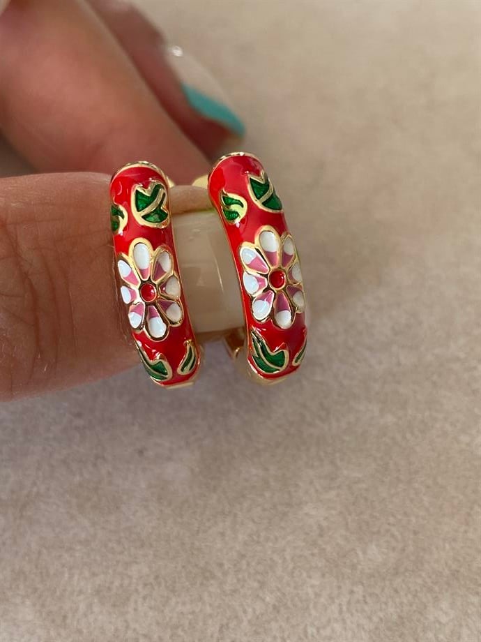 Mineli Çiçek Küpe 