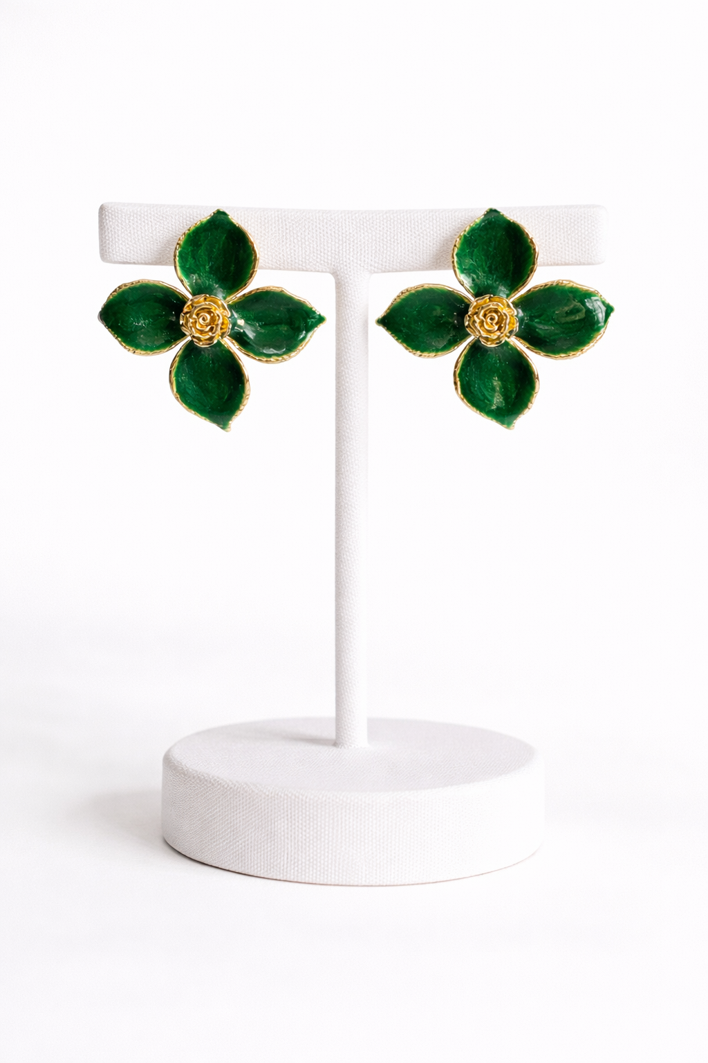 Mineli Özel Kaplama Çiçek Küpe