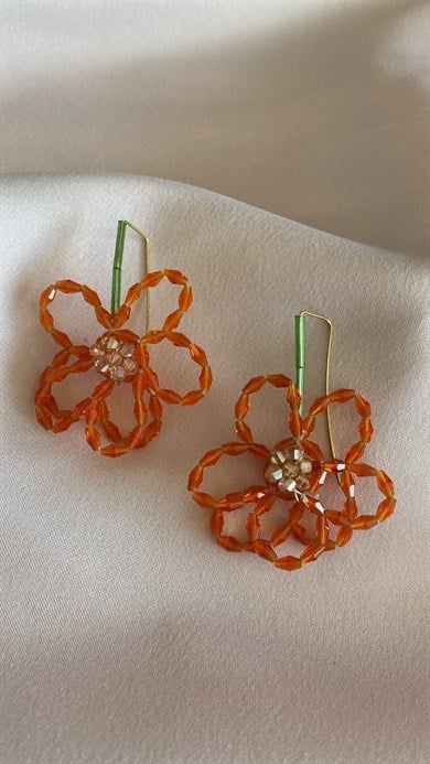 Boncuk Çiçek Küpe