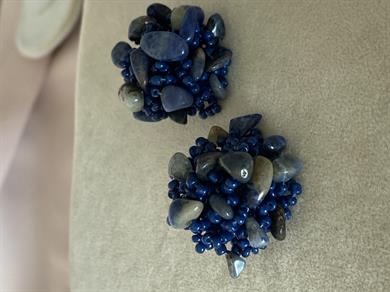 Lapis Taşlı Doğaltaş Boncuklu Küpe