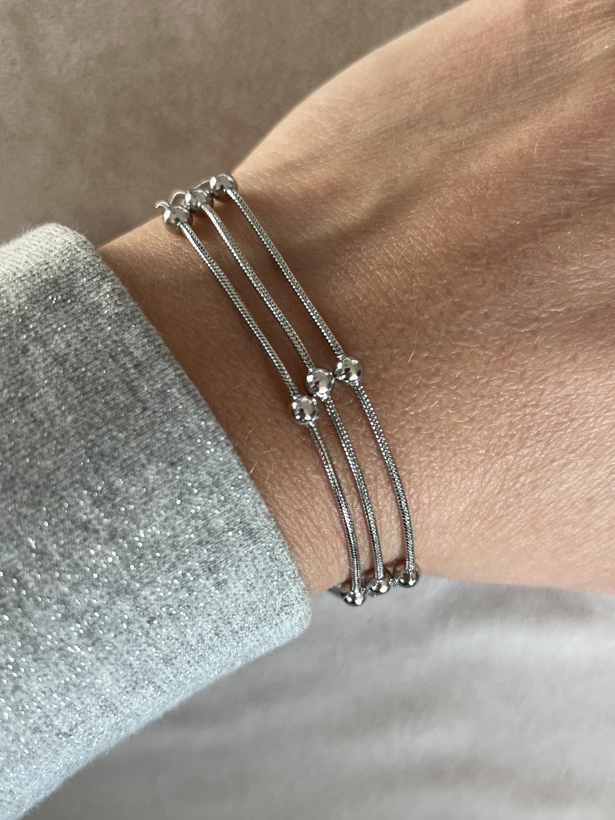 Çelik Toplu Üçlü Bileklik