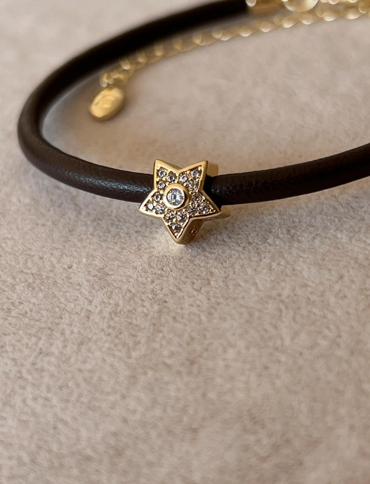 Deri Yıldız Bileklik