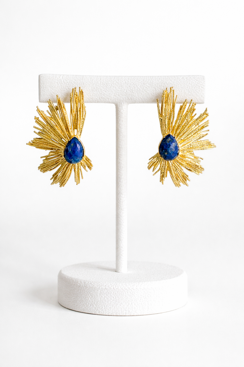 Lapis Taşlı Yelpaze Küpe