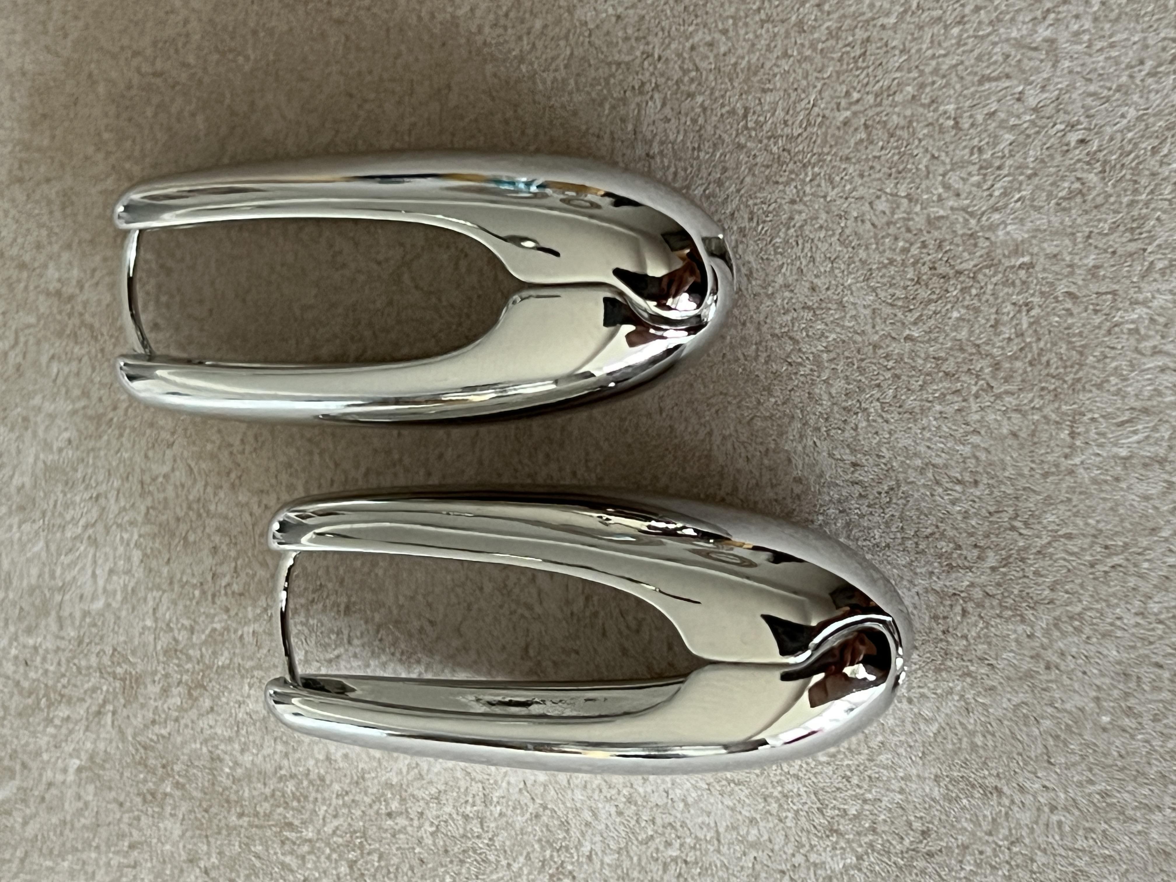 Oval Silver Halka Küpe