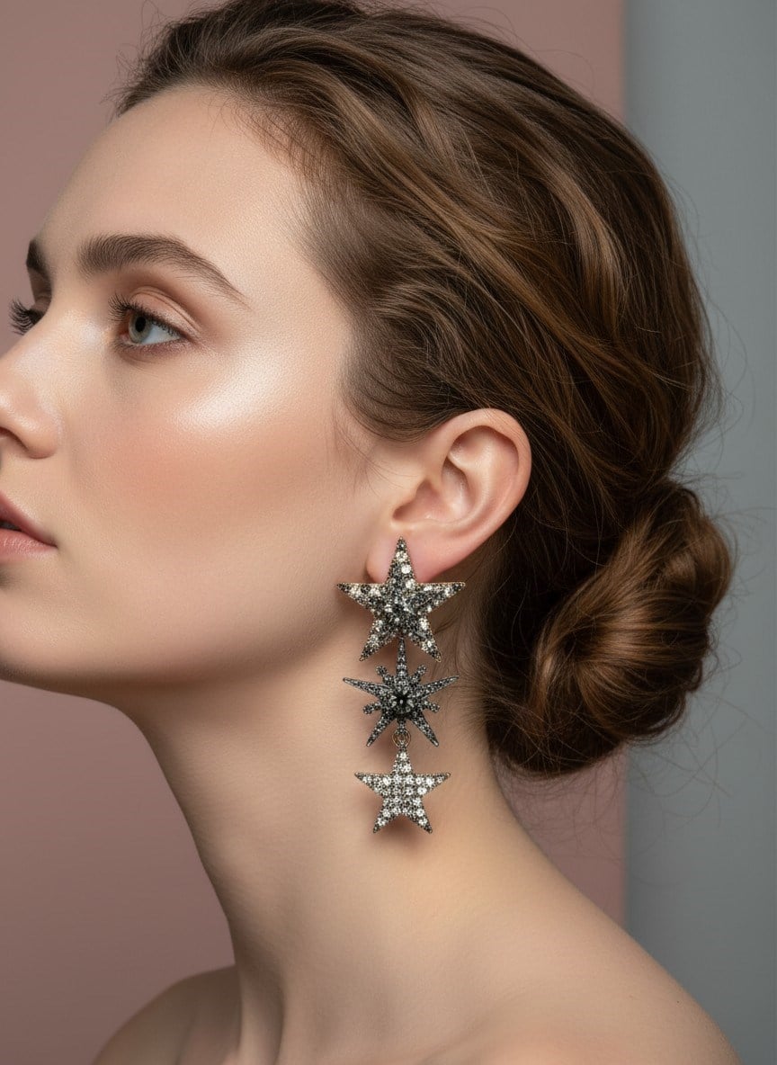 Yıldız Taşlı Küpe