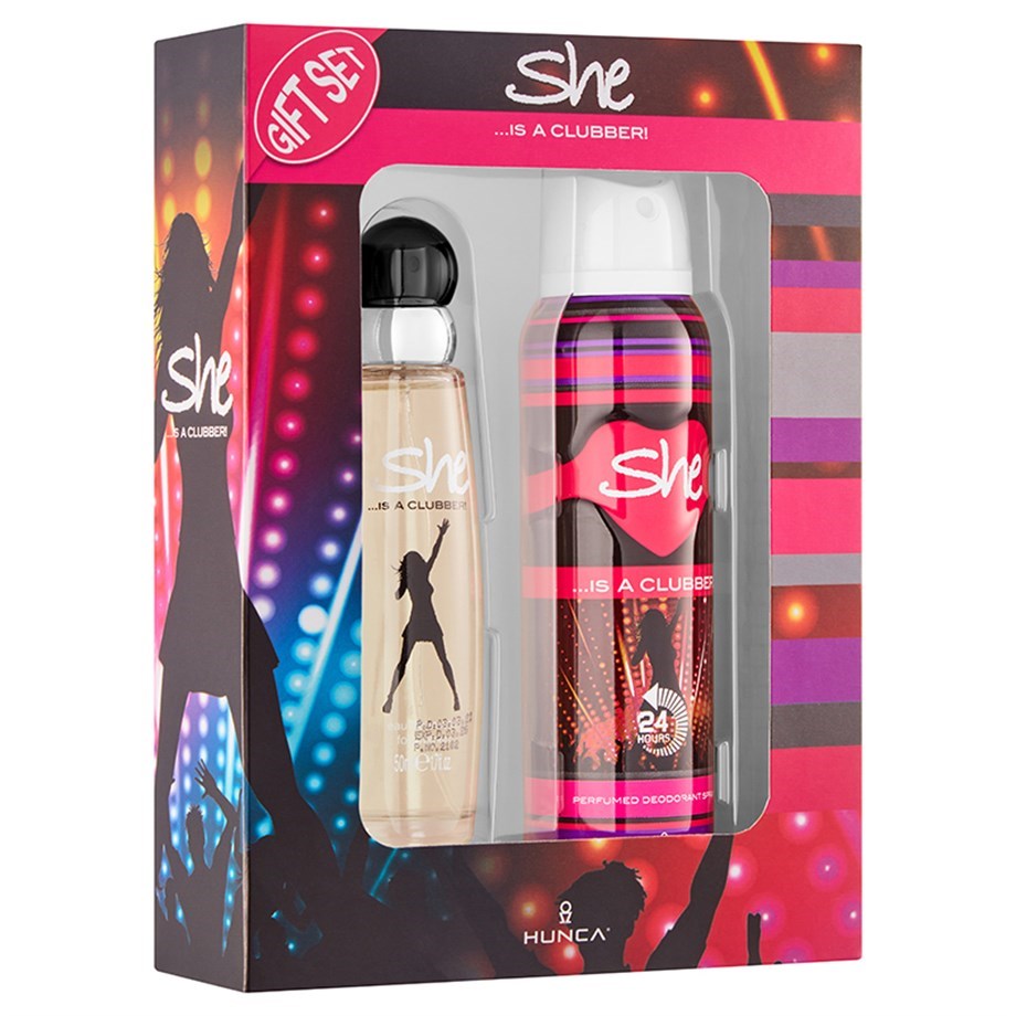 SHE Clubber Kadın Parfüm Seti 50 ml EDT + 150 ml Deodorant - Hunca Shop