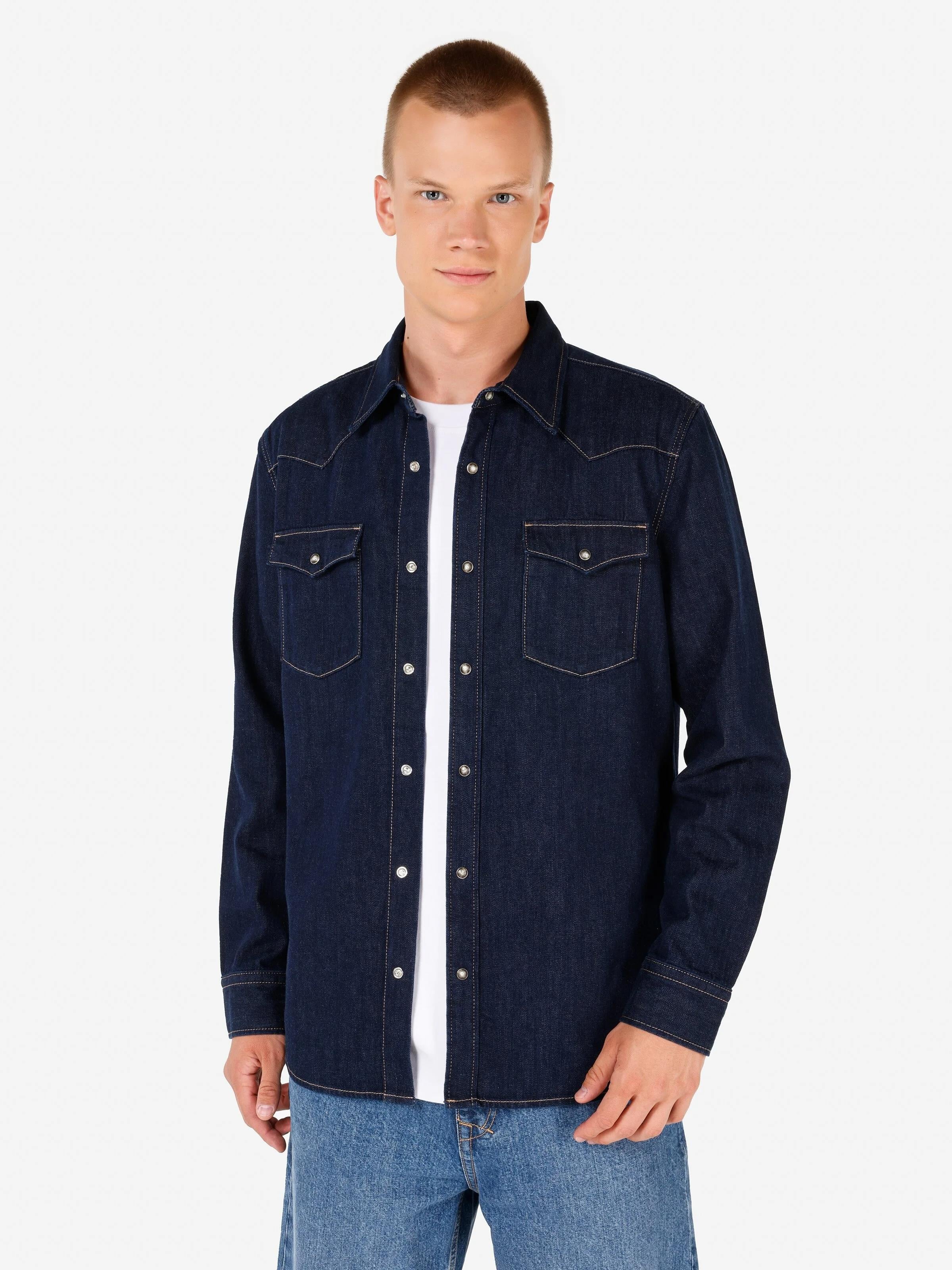 DENIM ERKEK UZUN KOL GÖMLEK Oversize Fit