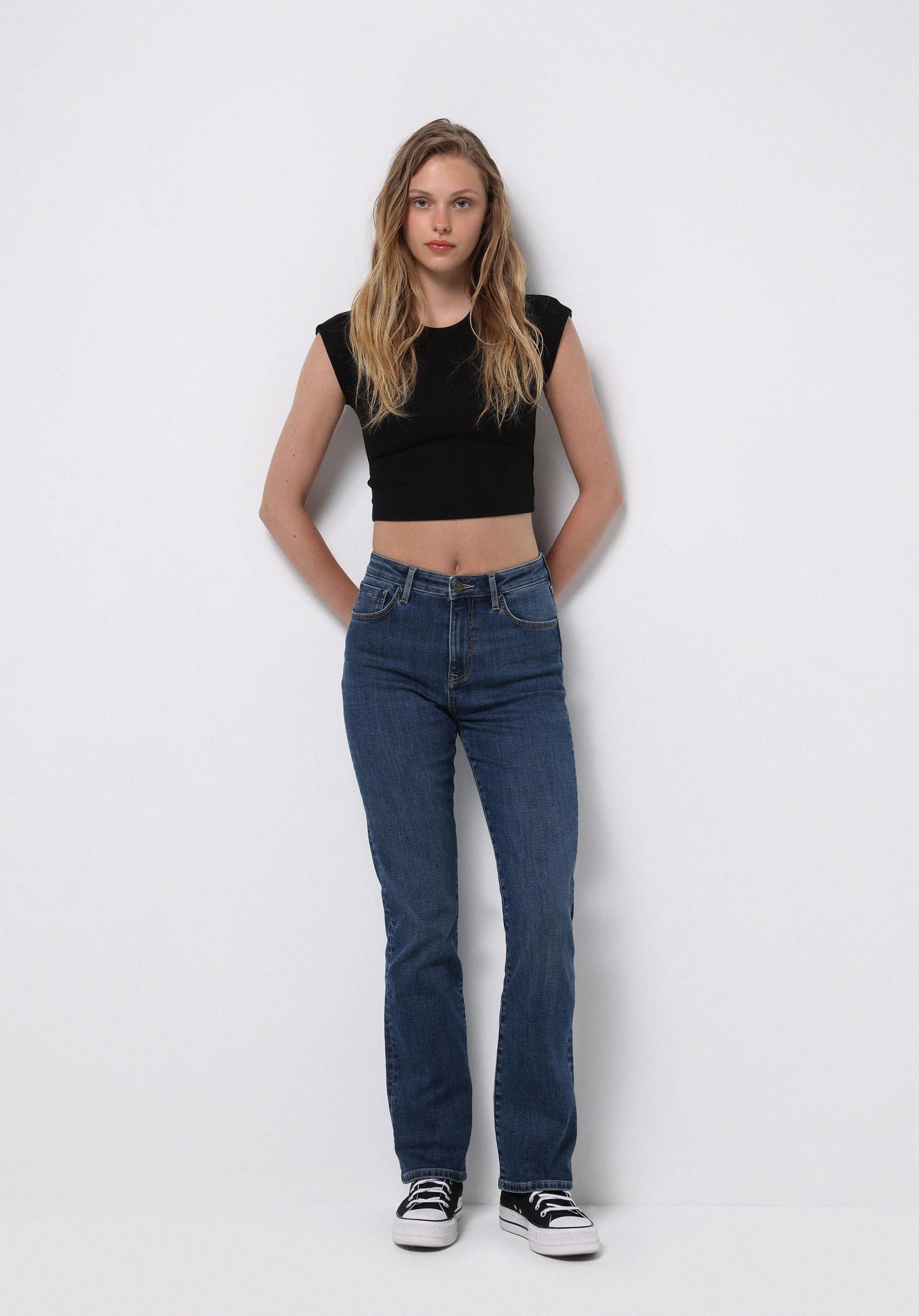DENIM KADIN JEAN PANTOLON 792 MILA Orta Bel Düz Paça Regular Fit