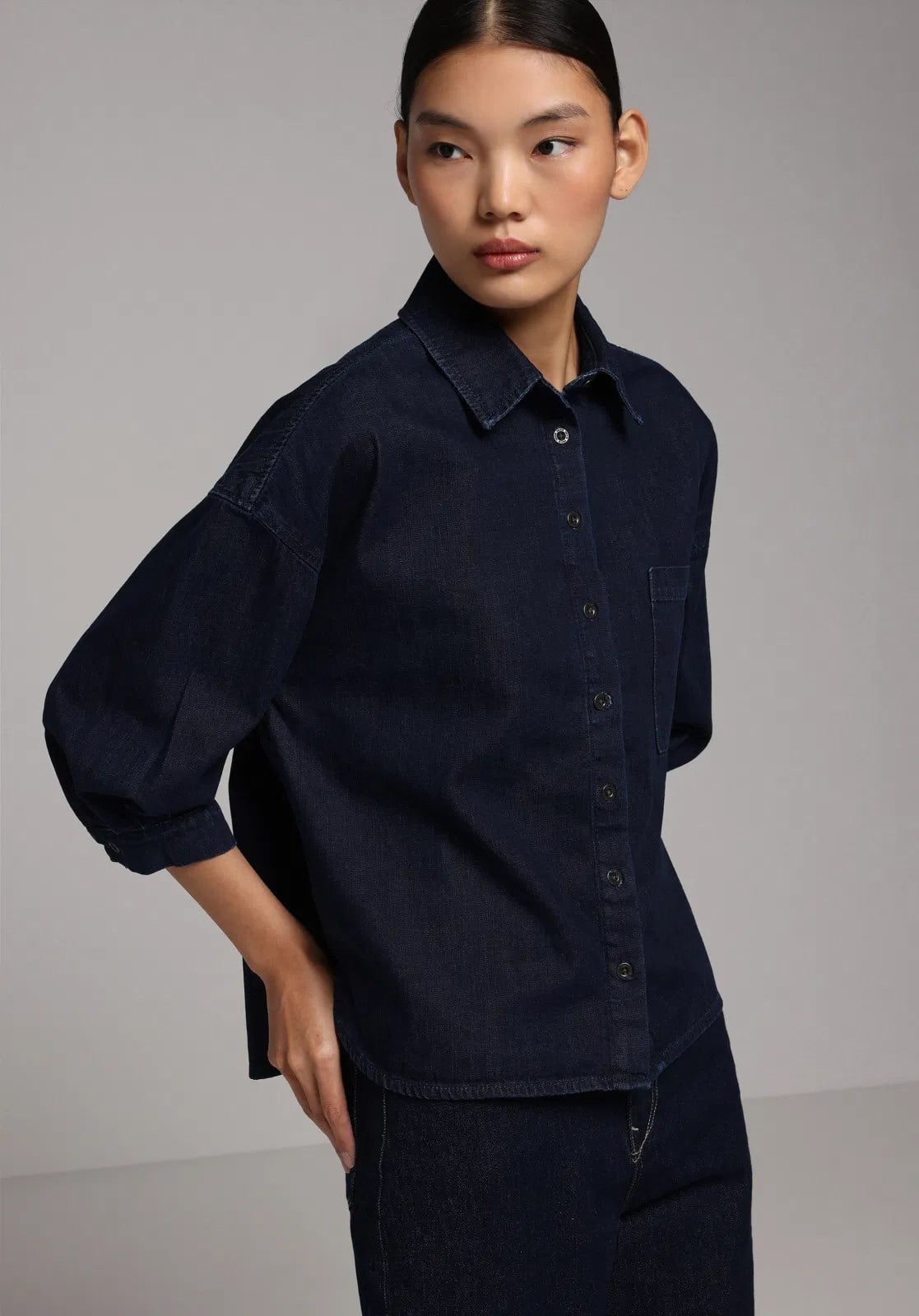 DENIM KADIN UZUN KOL GÖMLEK 490 ARINA Oversize Fit