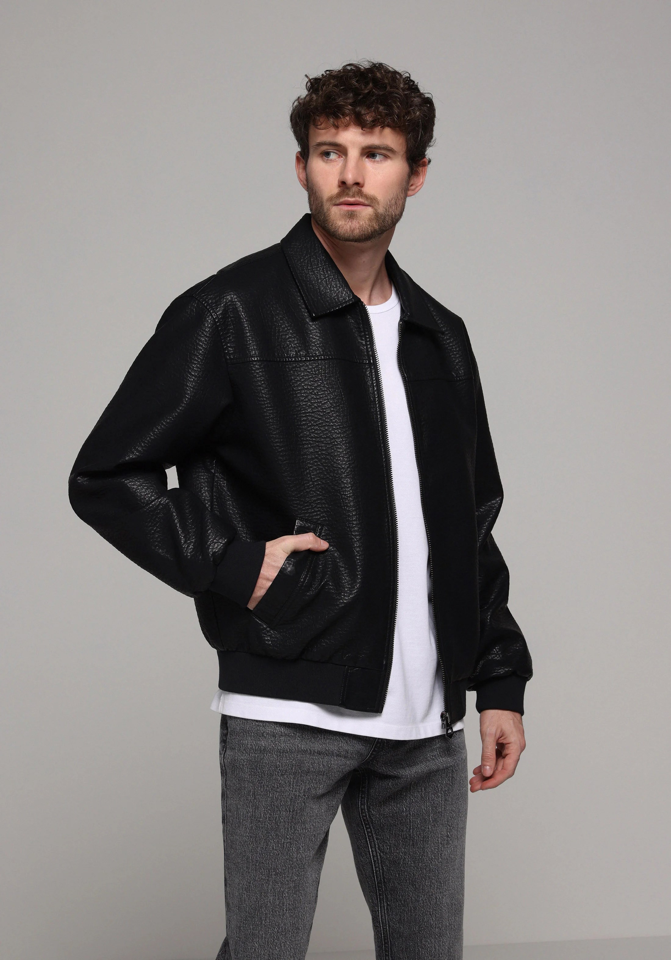 DOKUMA DIŞ ERKEK PU MONT Regular Fit