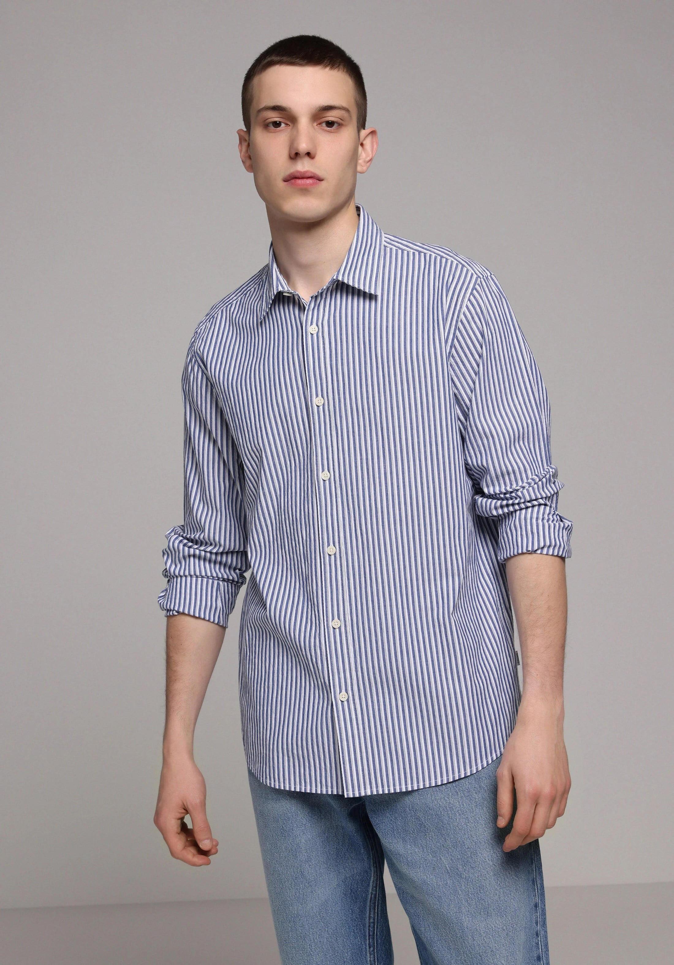 DOKUMA ÜST ERKEK UZUN KOL GÖMLEK Regular Fit