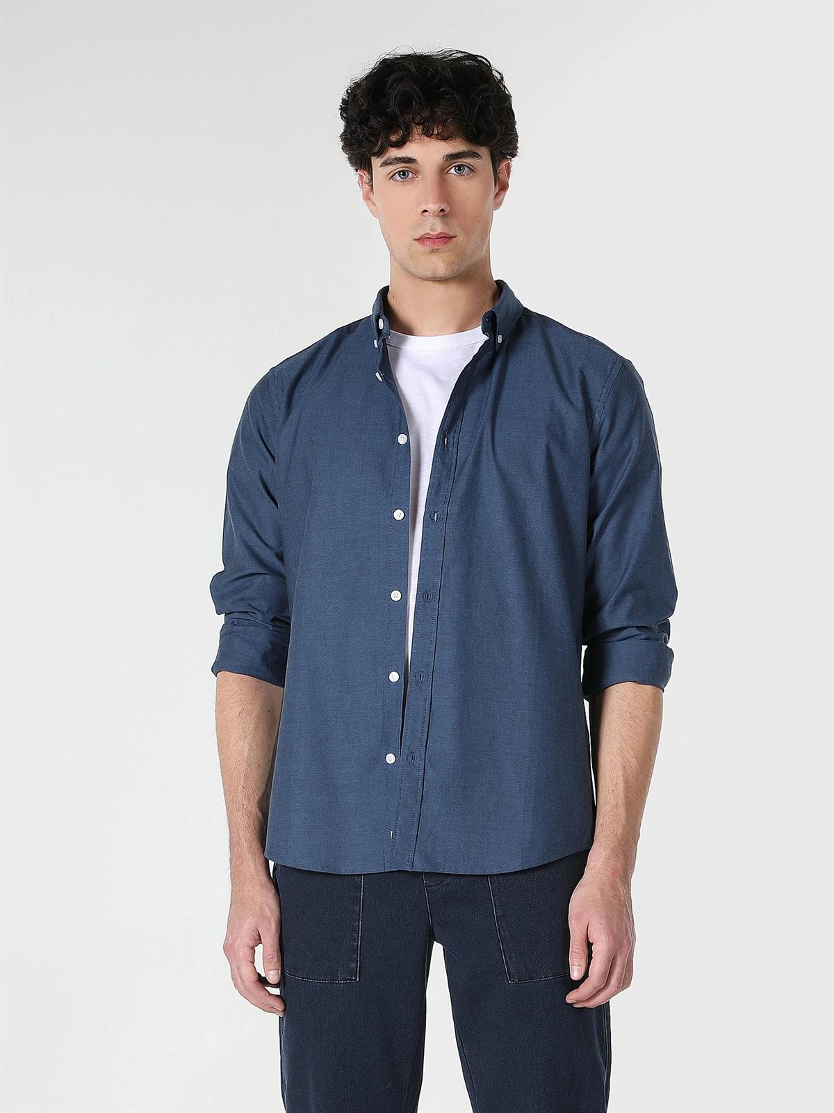 DOKUMA ÜST ERKEK UZUN KOL GÖMLEK Slim Fit