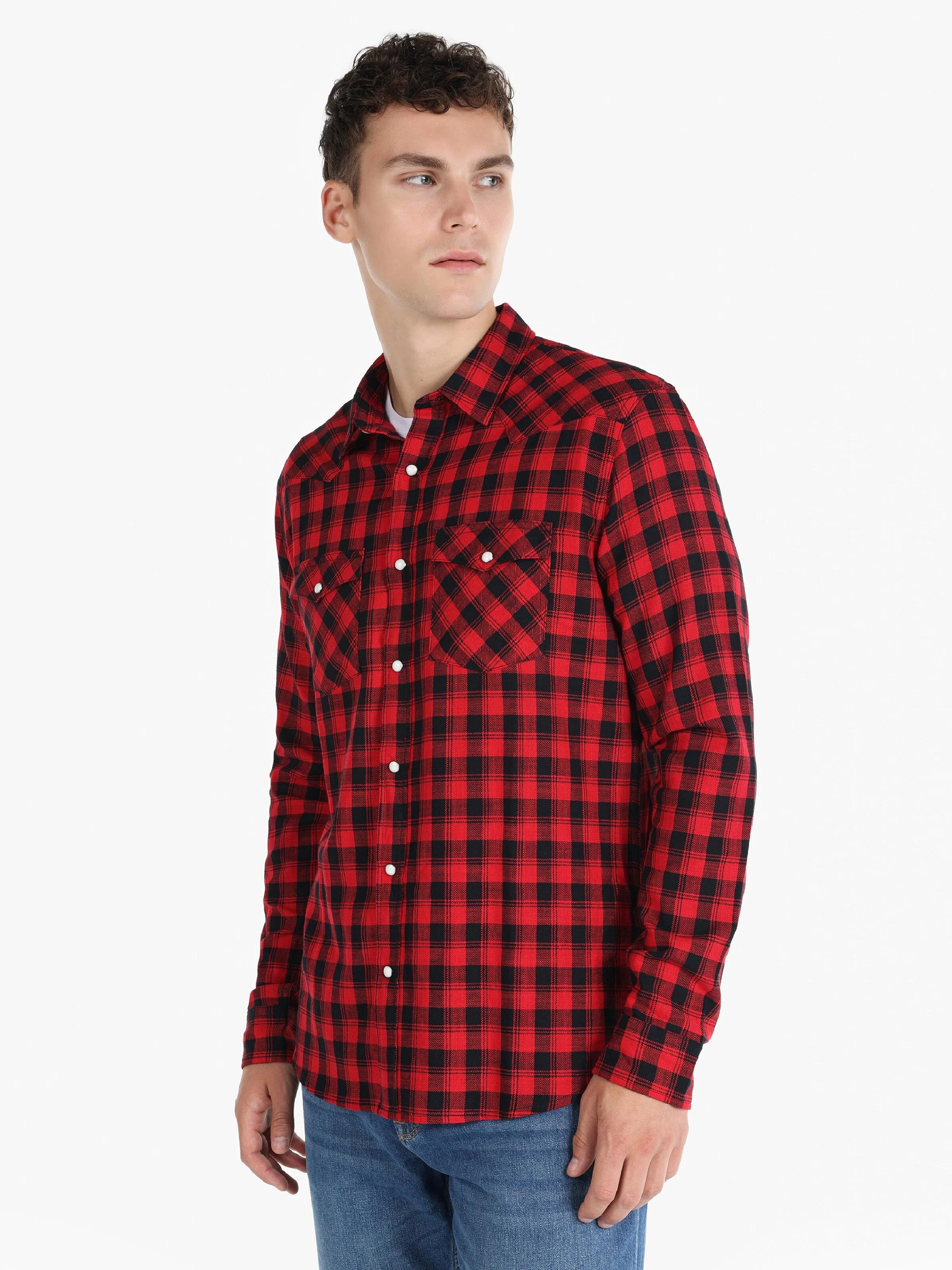 DOKUMA ÜST ERKEK UZUN KOL GÖMLEK Slim Fit