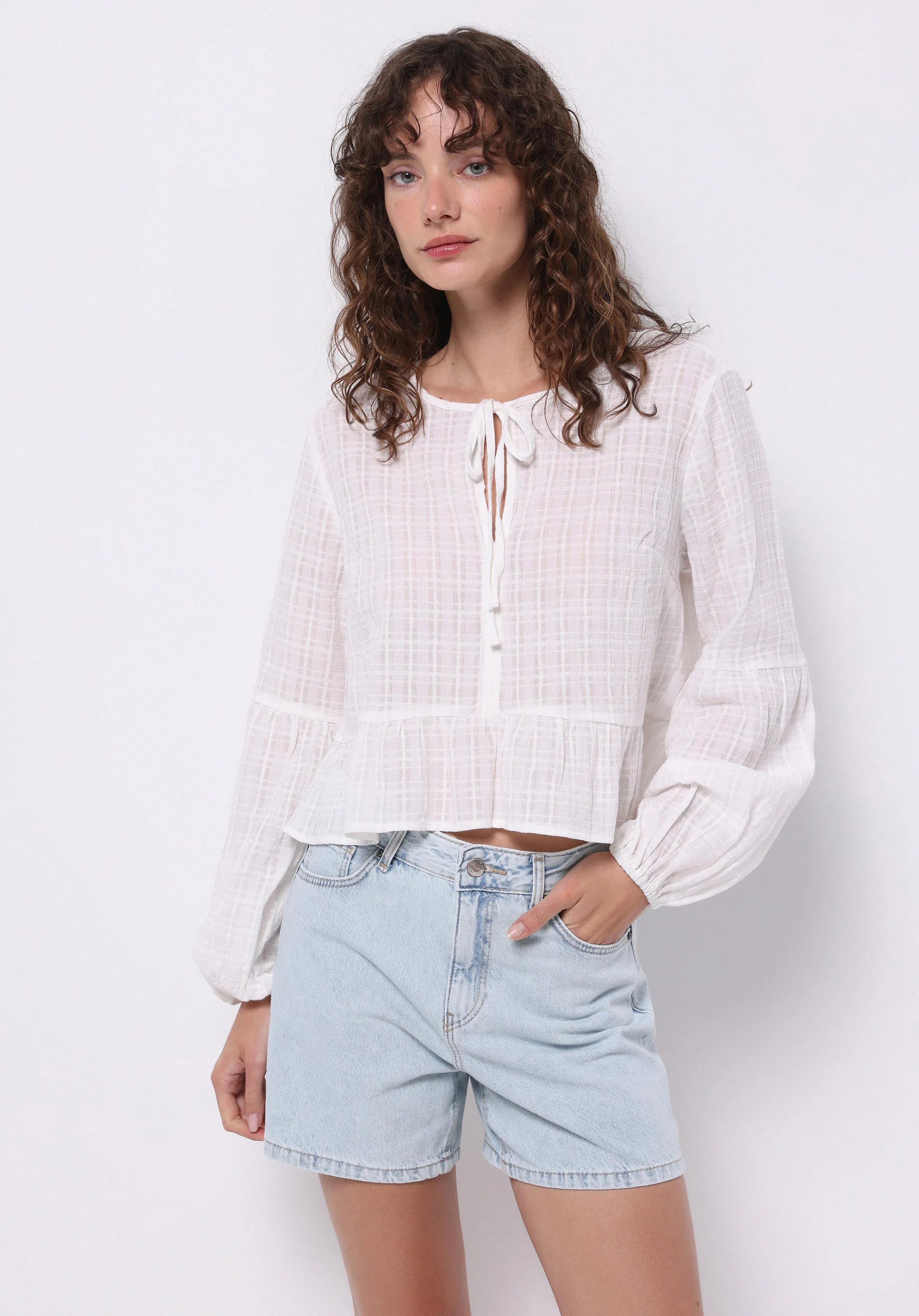 DOKUMA ÜST KADIN UZUN KOL BLUZ Regular Fit