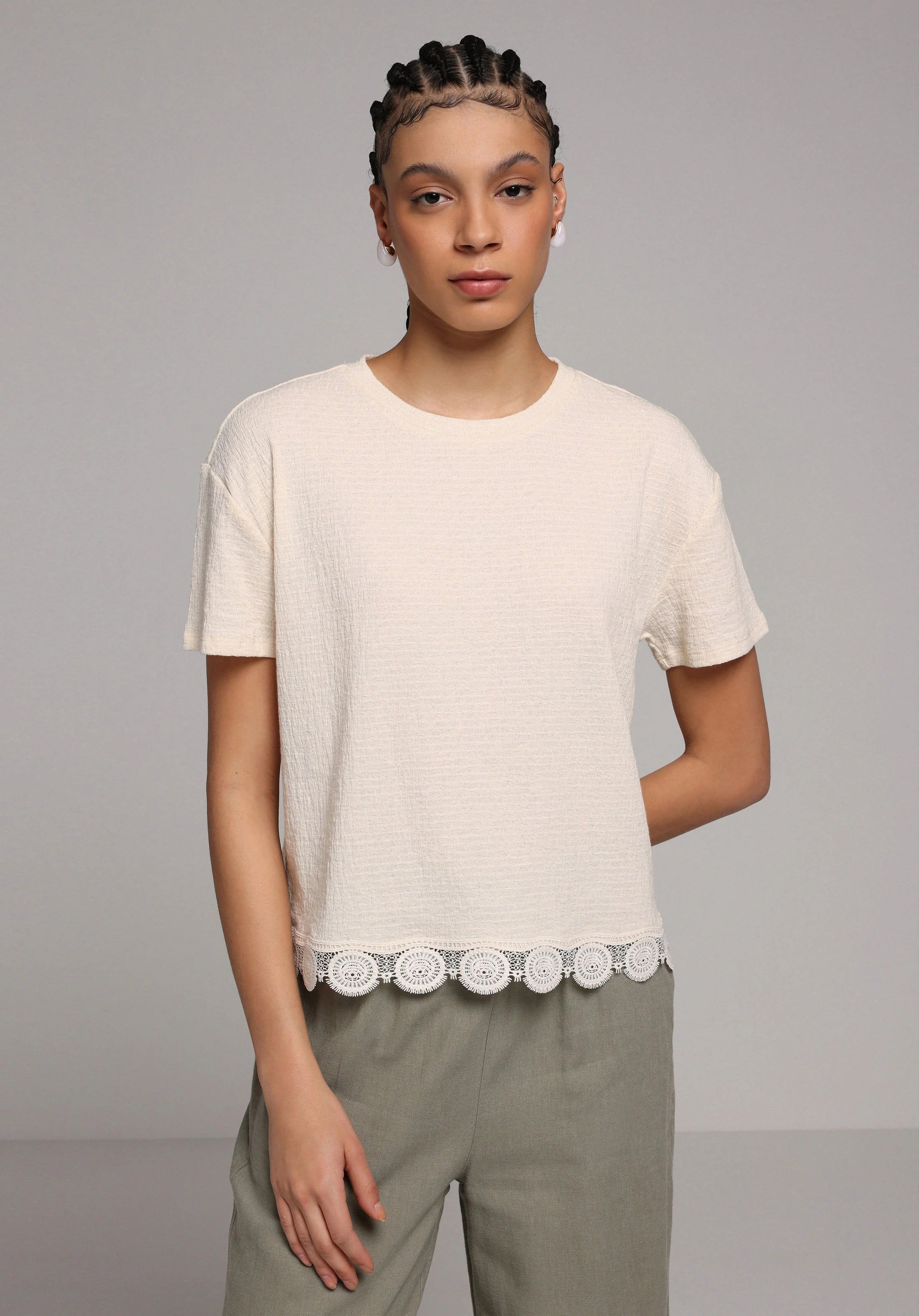 ÖRME KADIN KISA KOL BLUZ Regular Fit