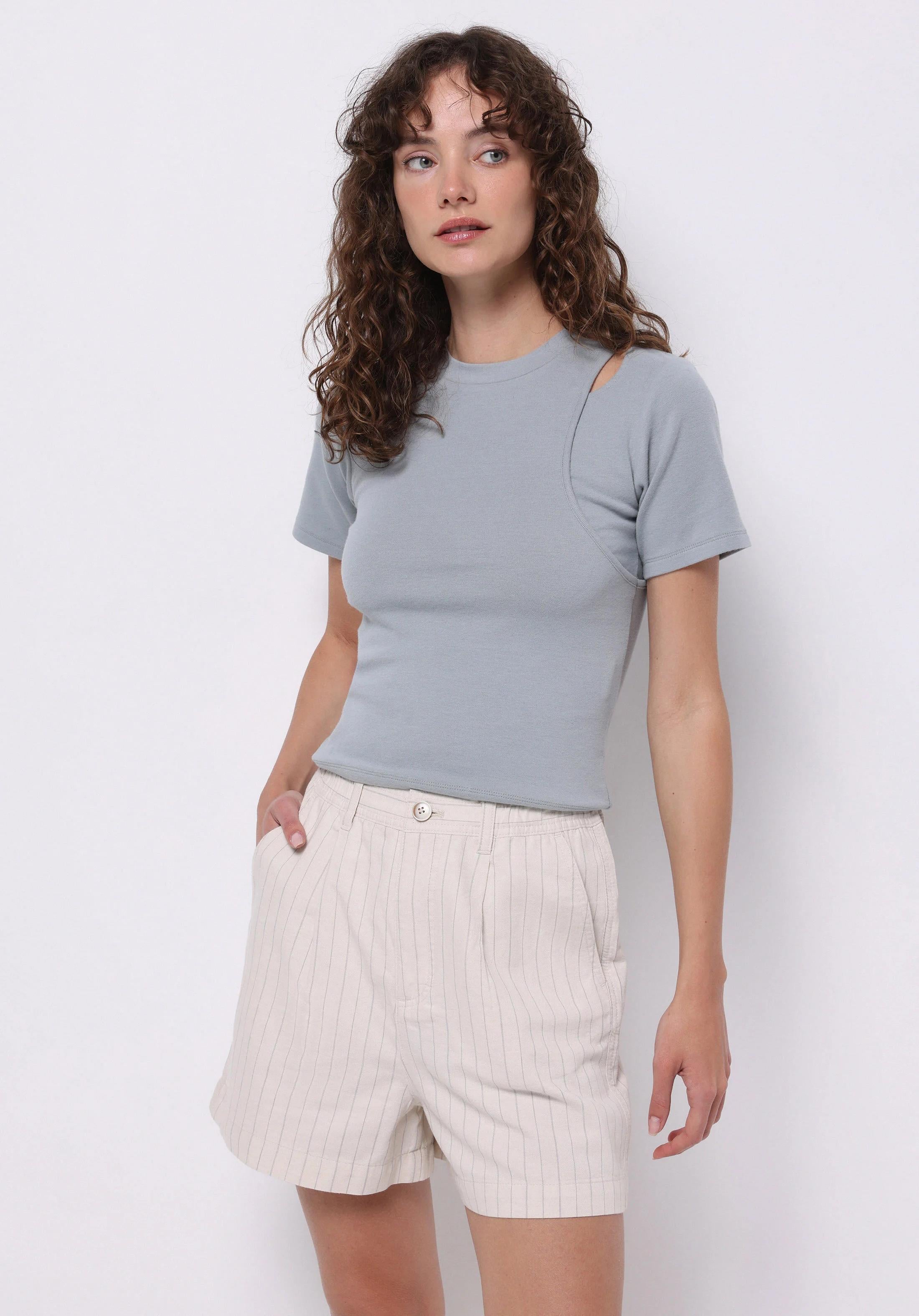 ÖRME KADIN KISA KOL BLUZ Slim Fit