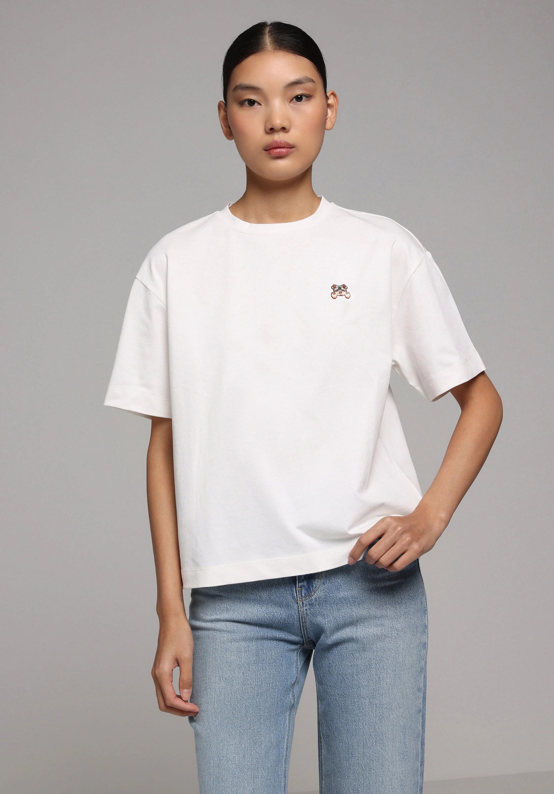 ÖRME KADIN KISA KOL T-SHIRT Boyfriend Fit