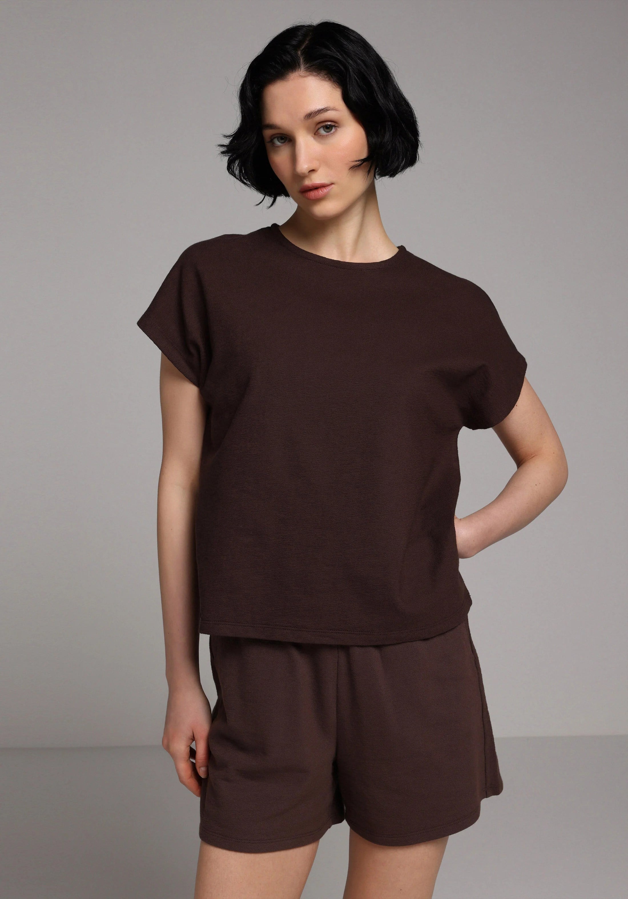 ÖRME KADIN KISA KOL T-SHIRT Regular Fit