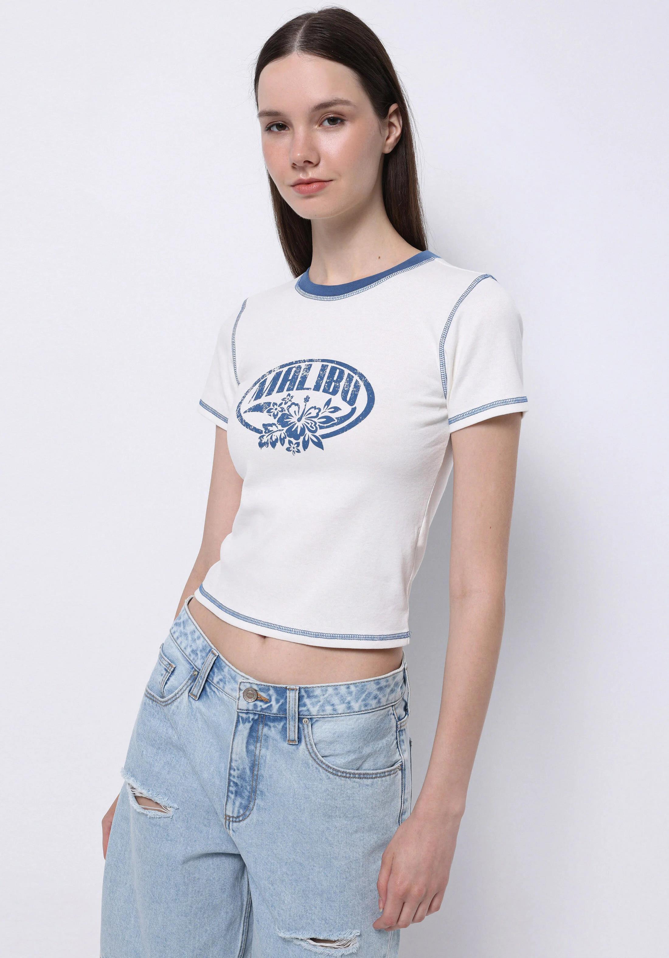 ÖRME KADIN KISA KOL T-SHIRT Slim Fit