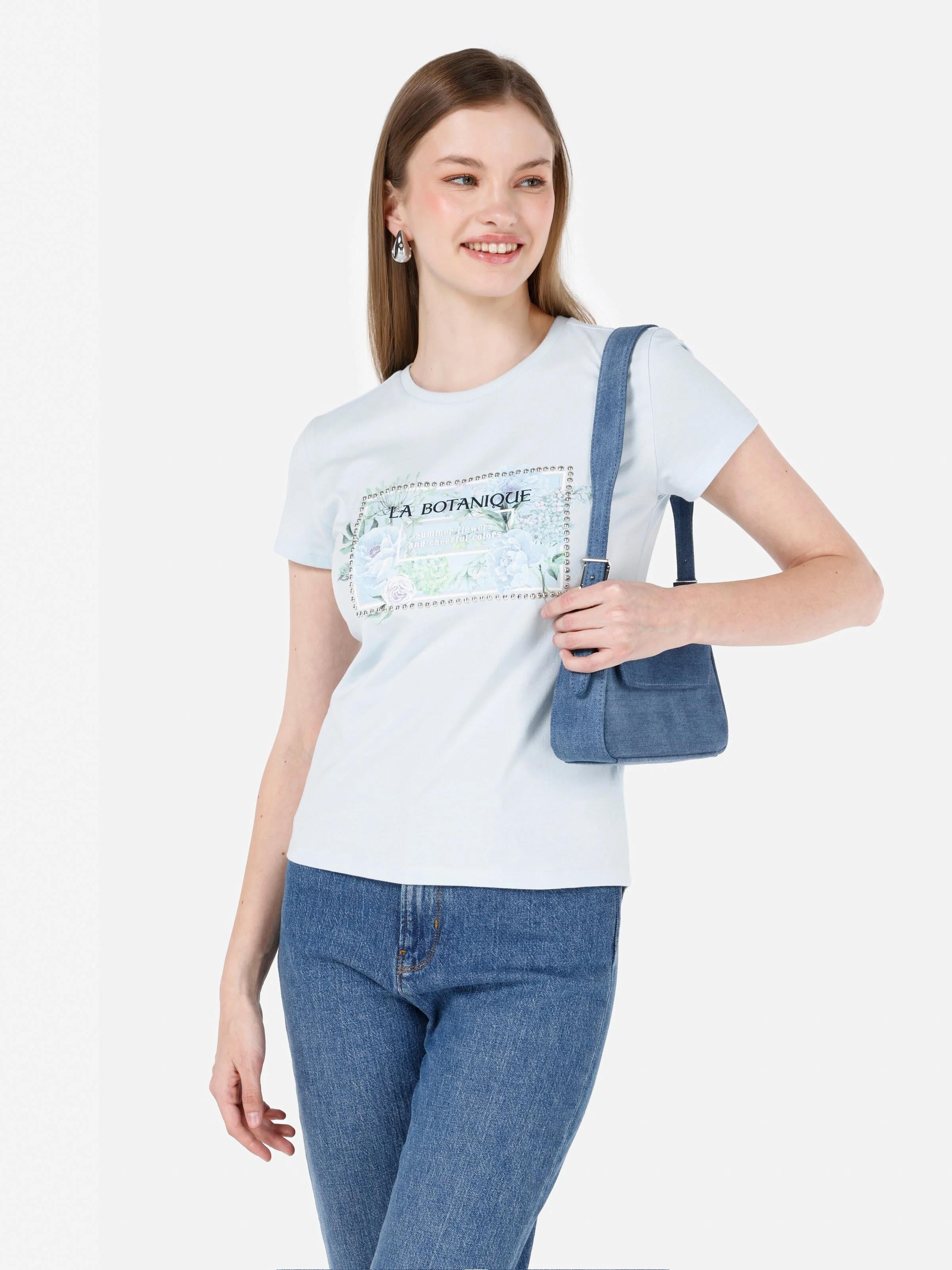 ÖRME KADIN KISA KOL T-SHIRT Slim Fit