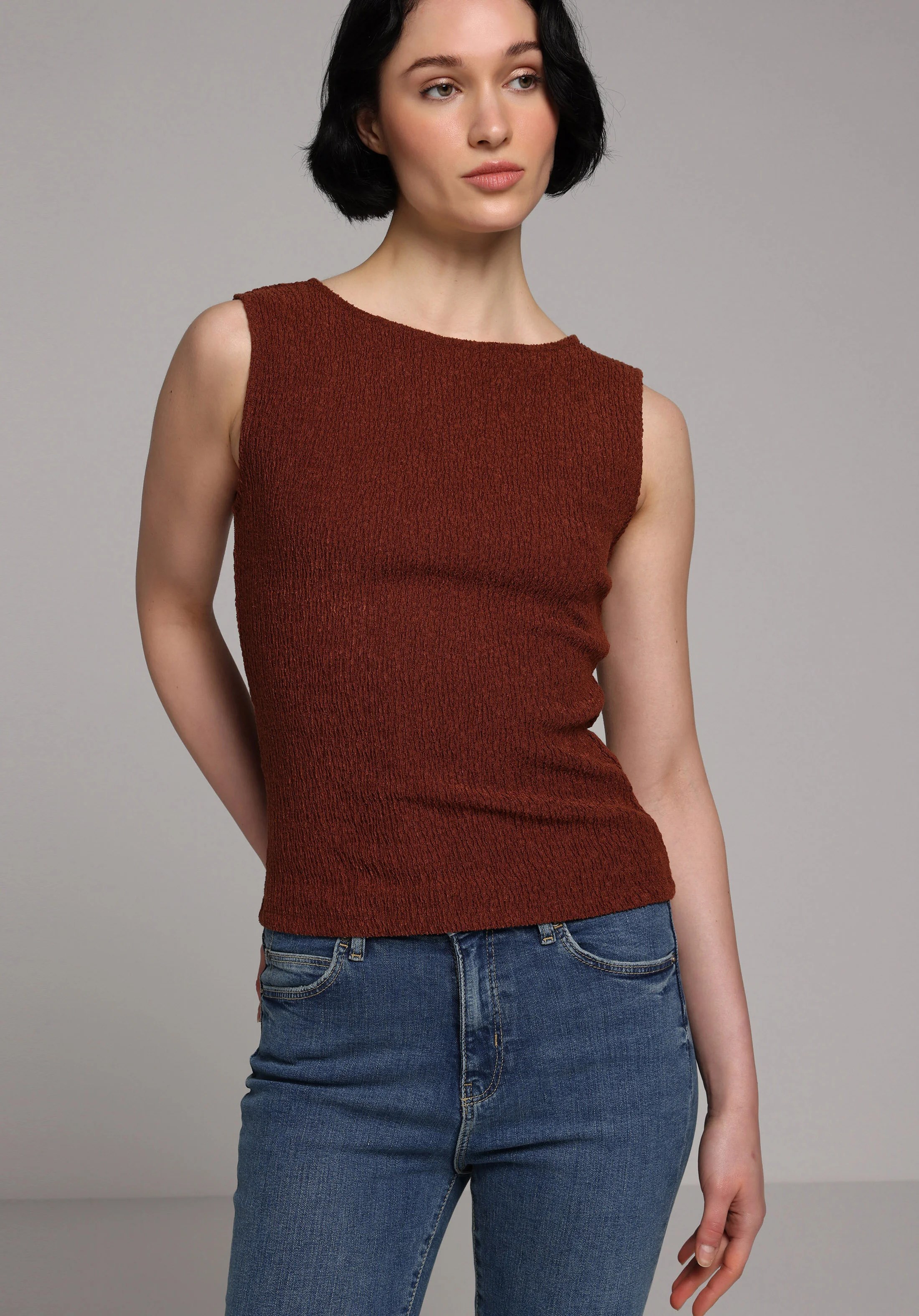 ÖRME KADIN KOLSUZ BLUZ Slim Fit