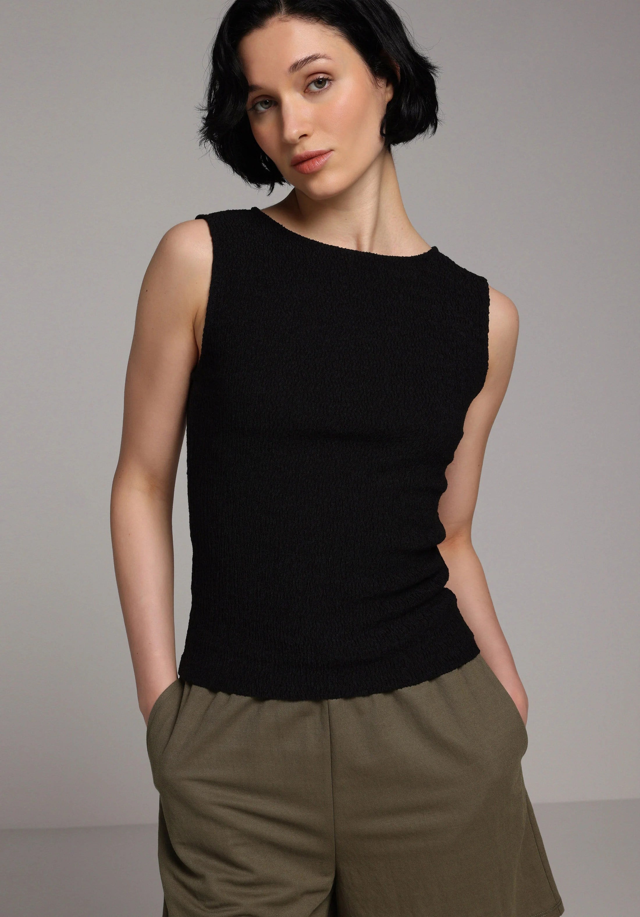 ÖRME KADIN KOLSUZ BLUZ Slim Fit