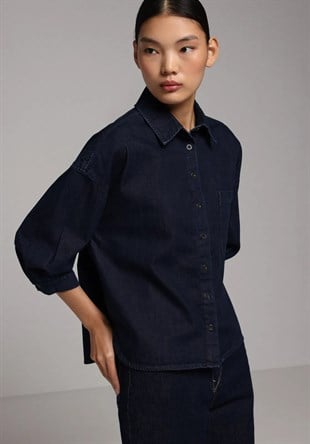 DENIM KADIN UZUN KOL GÖMLEK 490 ARINA Oversize Fit