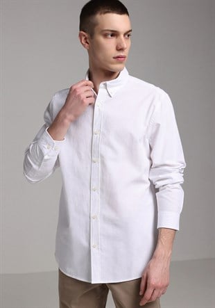 DOKUMA ÜST ERKEK UZUN KOL GÖMLEK Regular Fit