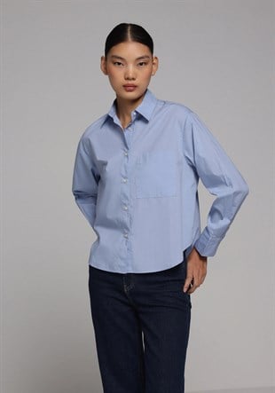 DOKUMA ÜST KADIN UZUN KOL GÖMLEK Fashion Fit