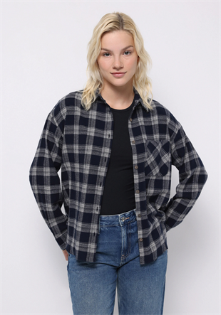 DOKUMA ÜST KADIN UZUN KOL GÖMLEK Regular Fit