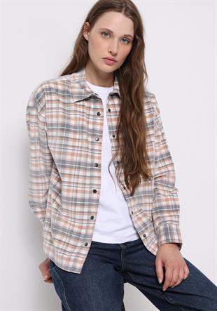 DOKUMA ÜST KADIN UZUN KOL GÖMLEK Regular Fit