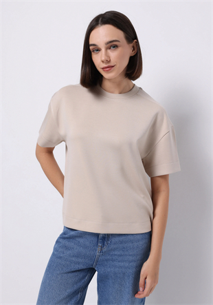 ÖRME KADIN KISA KOL T-SHIRT Regular Fit